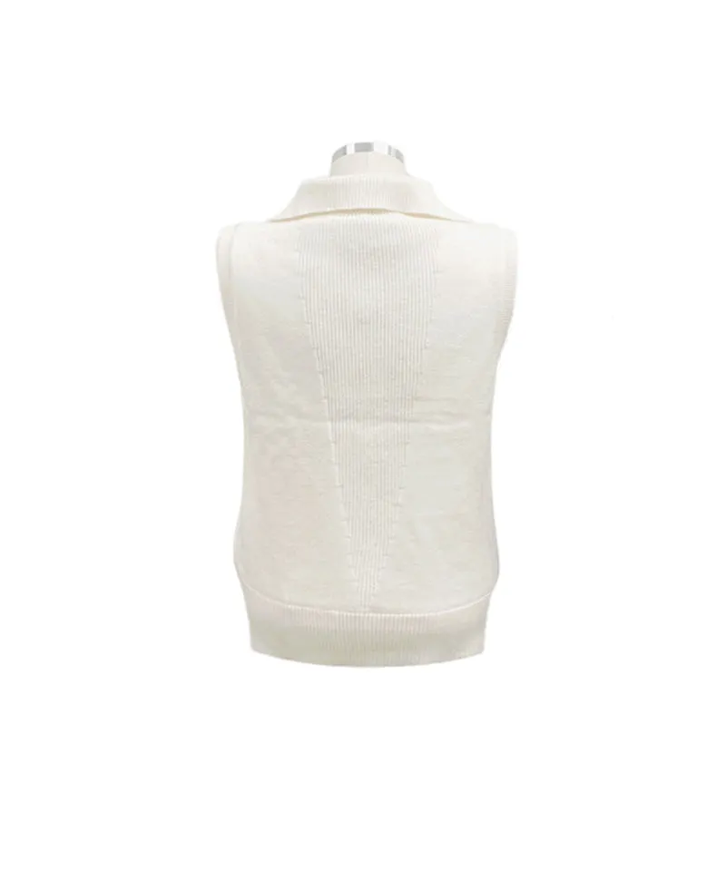 Q.C PLAY: Lightweight Wellon Padded Knit Vest - Ivory