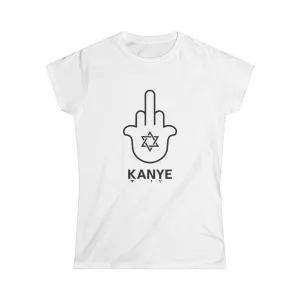 "FUCK KANYE HAMSA" White Custom T-Shirt for Women