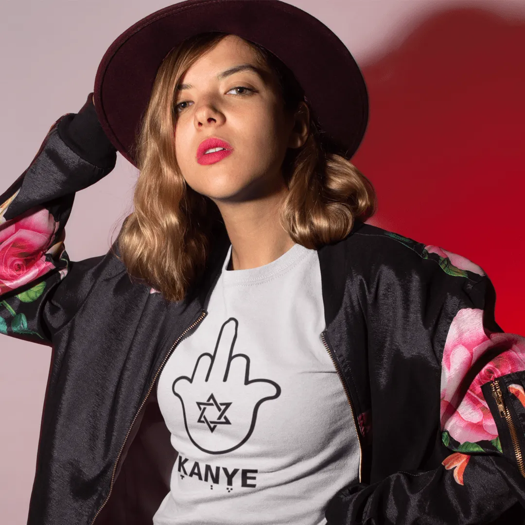 "FUCK KANYE HAMSA" White Custom T-Shirt for Women