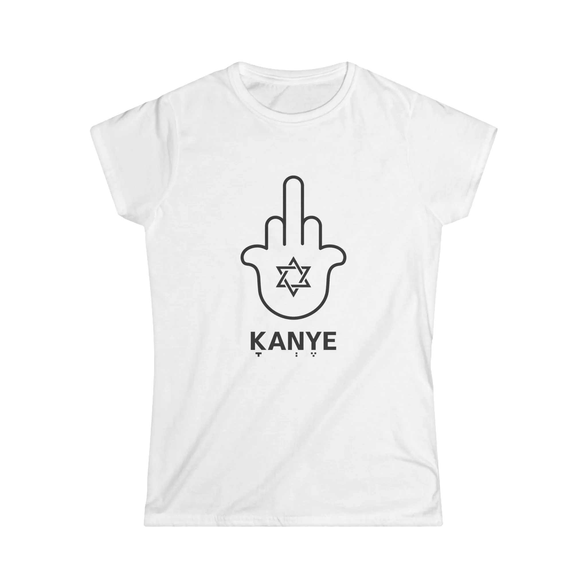 "FUCK KANYE HAMSA" White Custom T-Shirt for Women