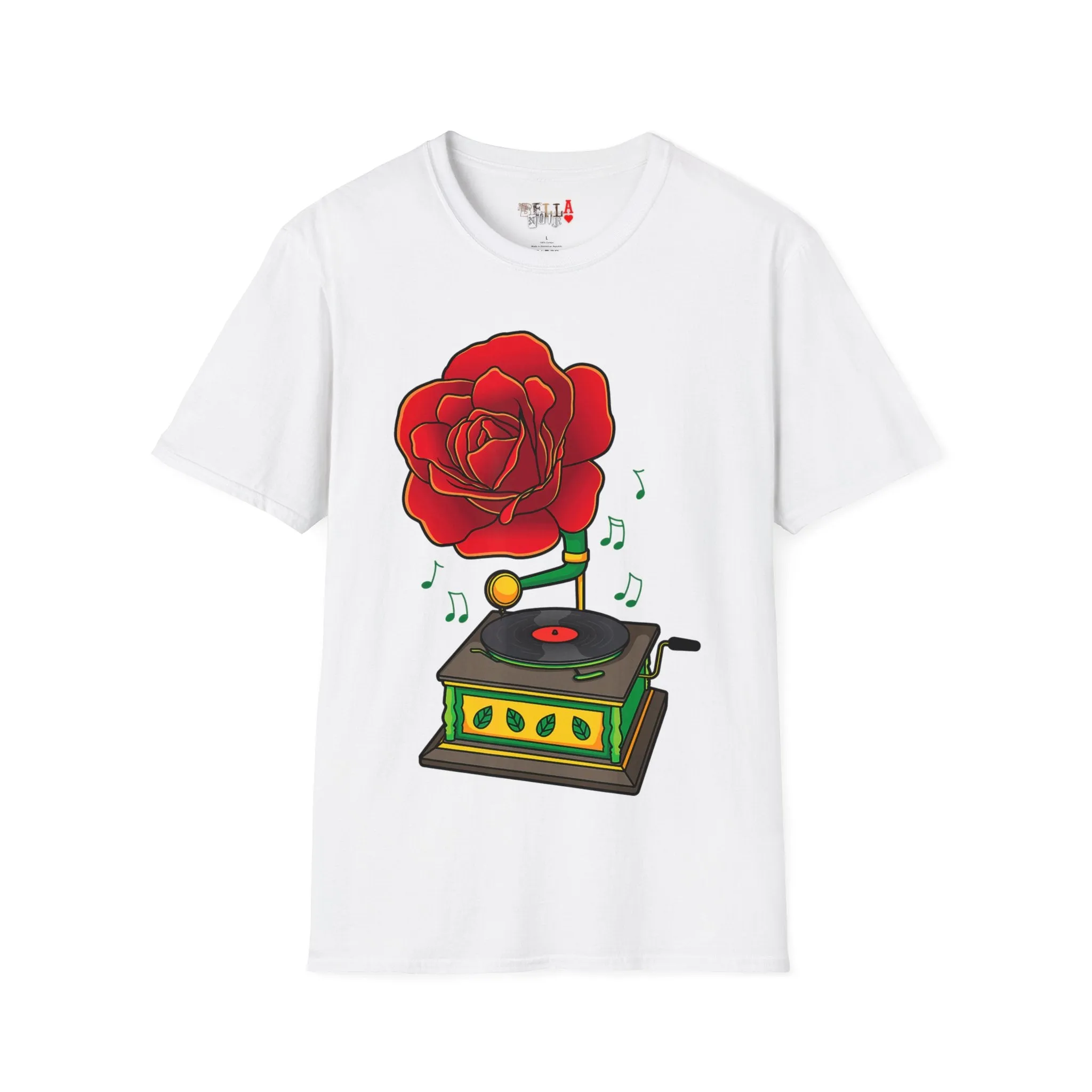 Rose Gramaphone Unisex Softstyle T-Shirt