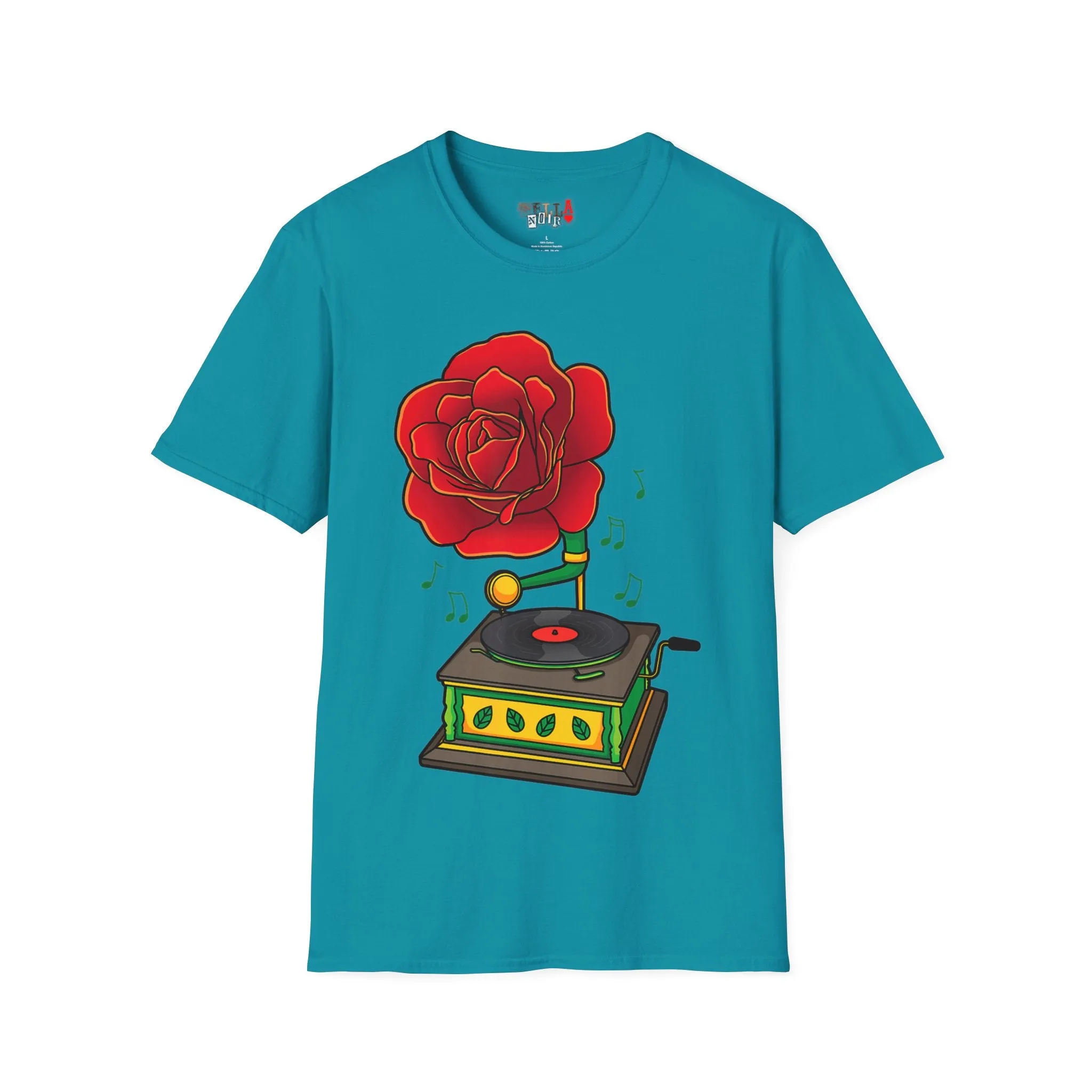 Rose Gramaphone Unisex Softstyle T-Shirt