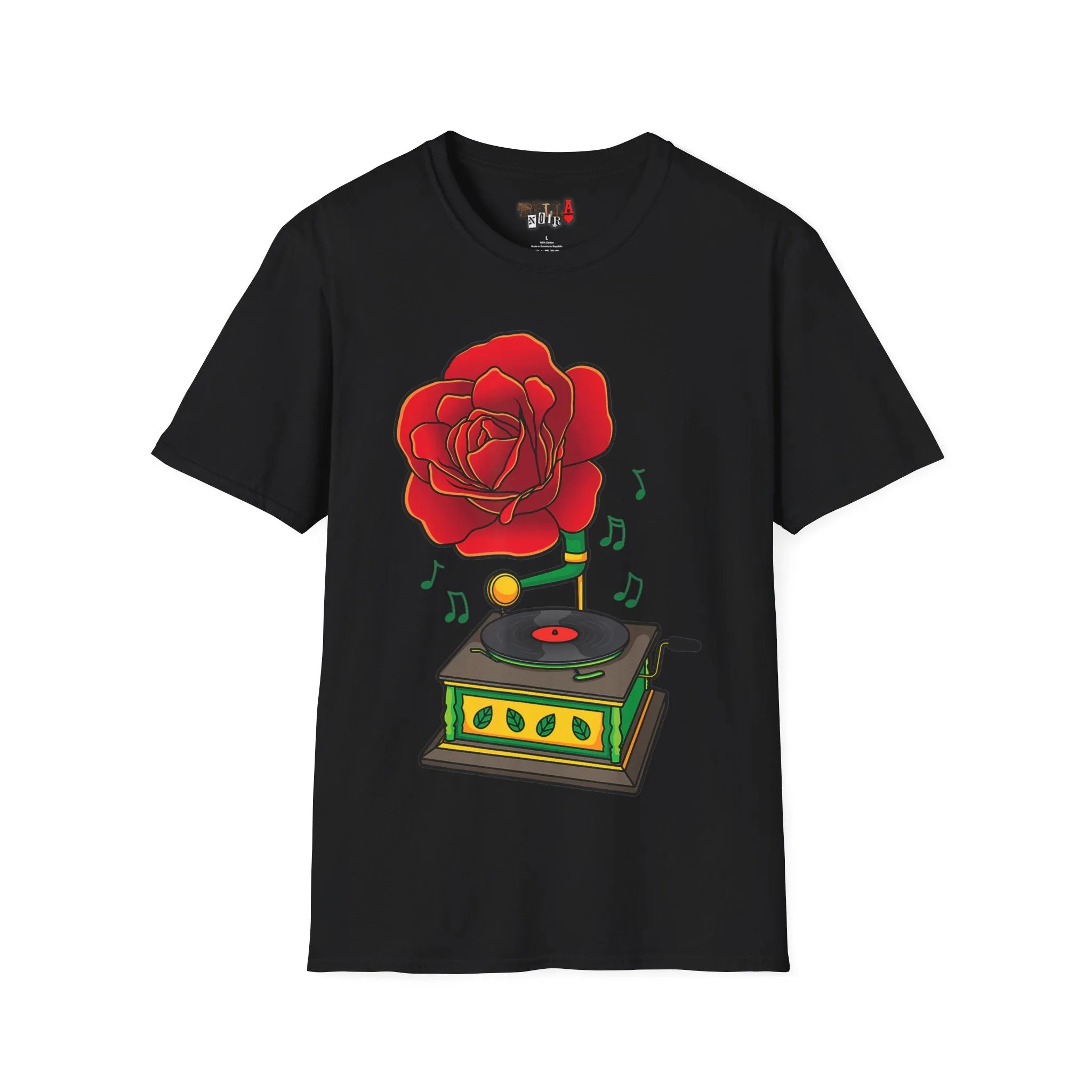 Rose Gramaphone Unisex Softstyle T-Shirt