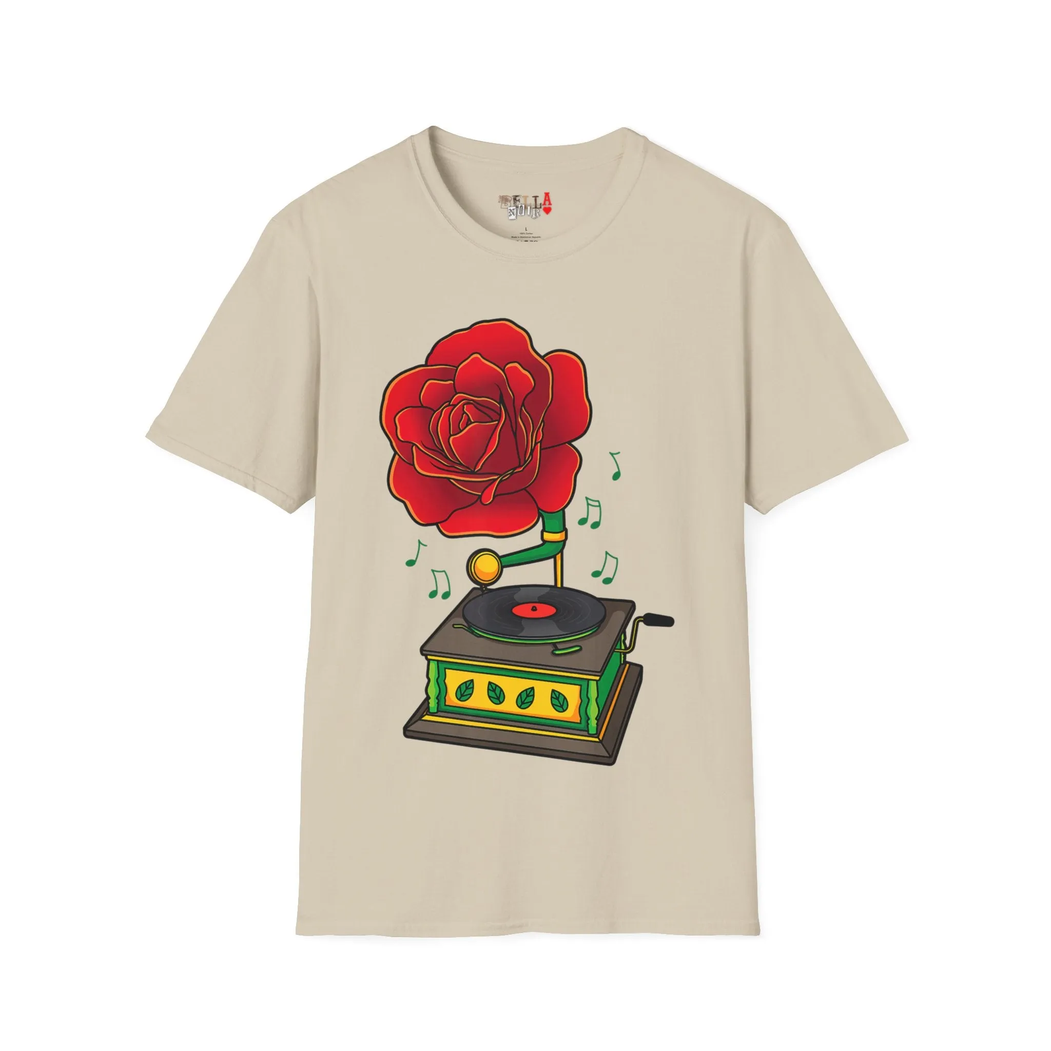 Rose Gramaphone Unisex Softstyle T-Shirt