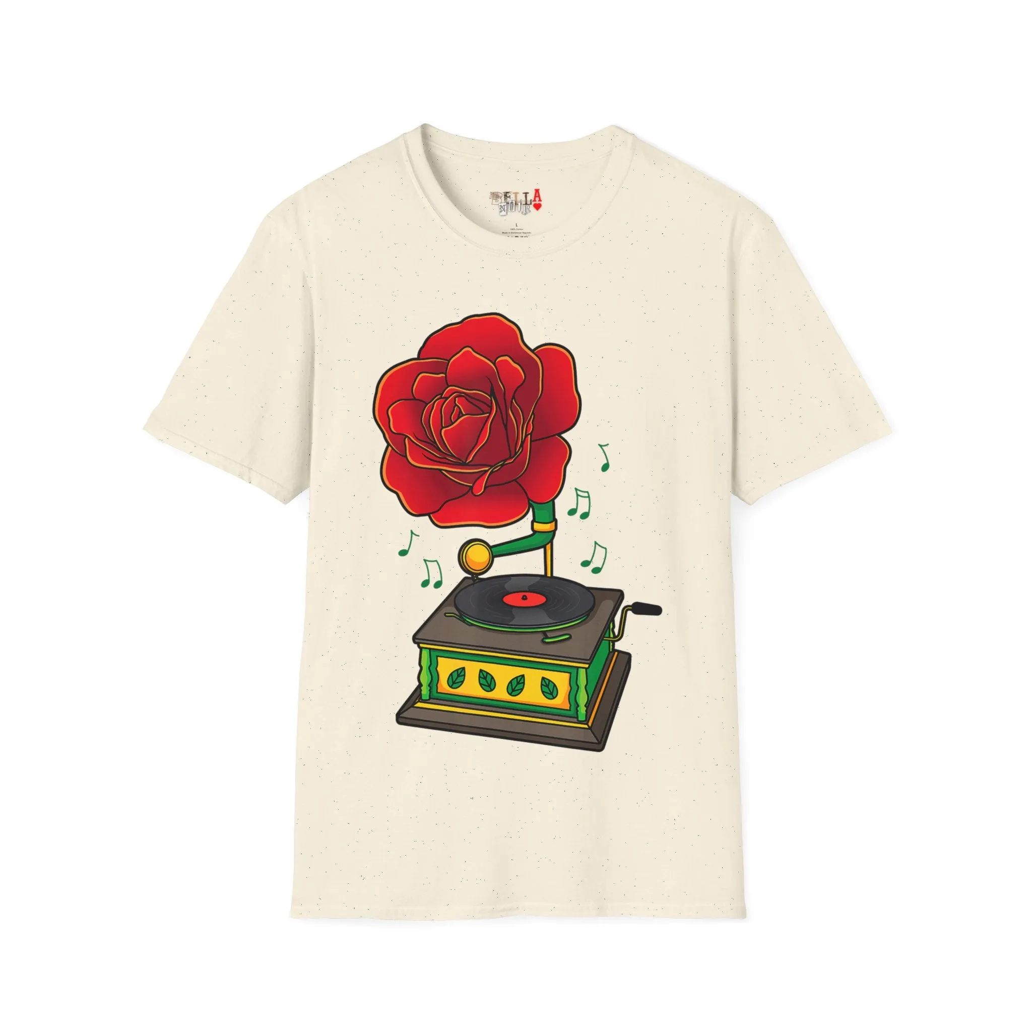 Rose Gramaphone Unisex Softstyle T-Shirt