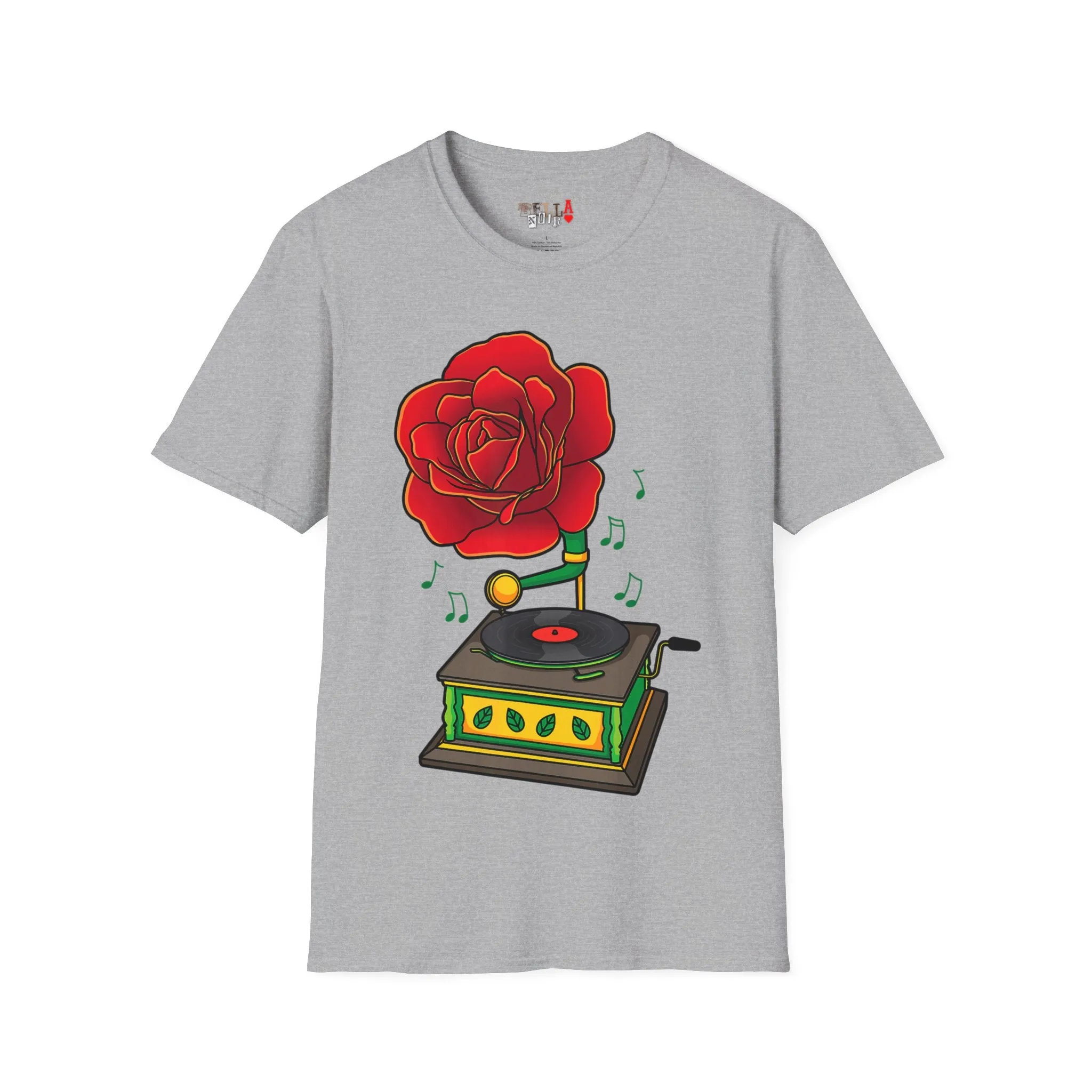 Rose Gramaphone Unisex Softstyle T-Shirt