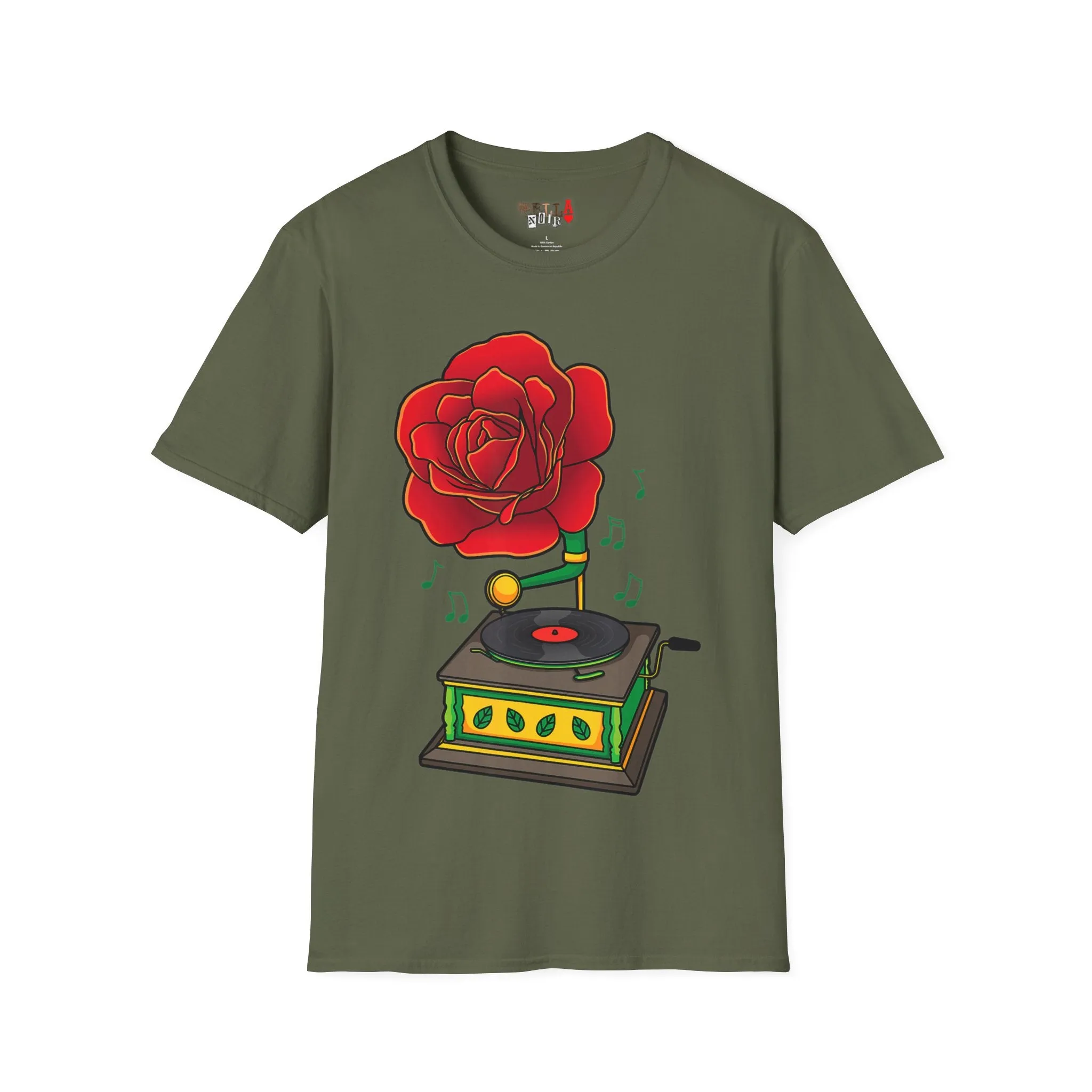 Rose Gramaphone Unisex Softstyle T-Shirt
