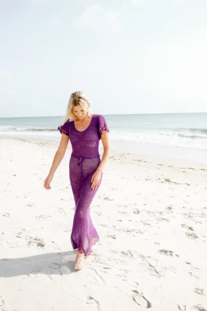 Ruffle Maxi Dress in Grape
