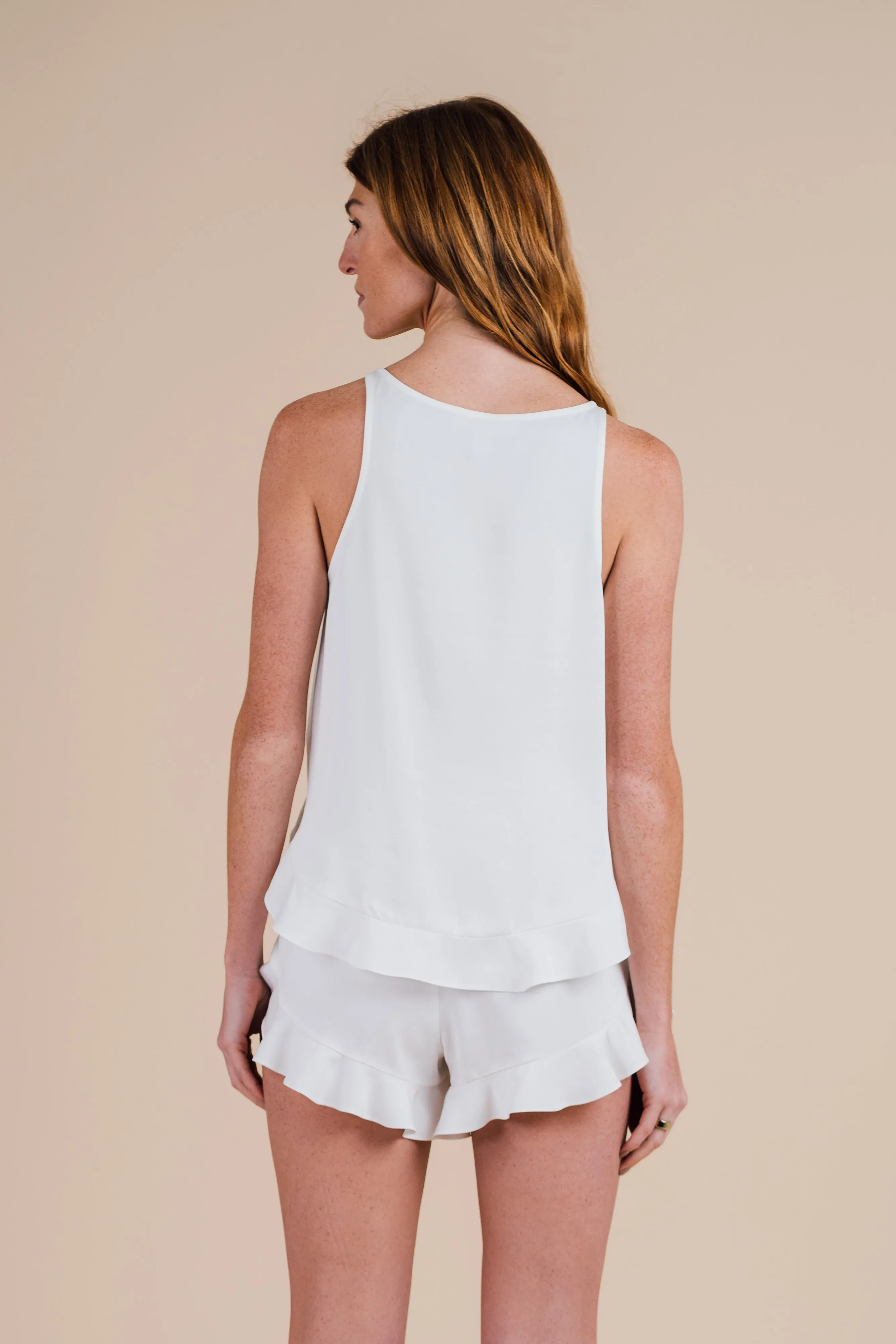 Ruffle Short Set - Cloud