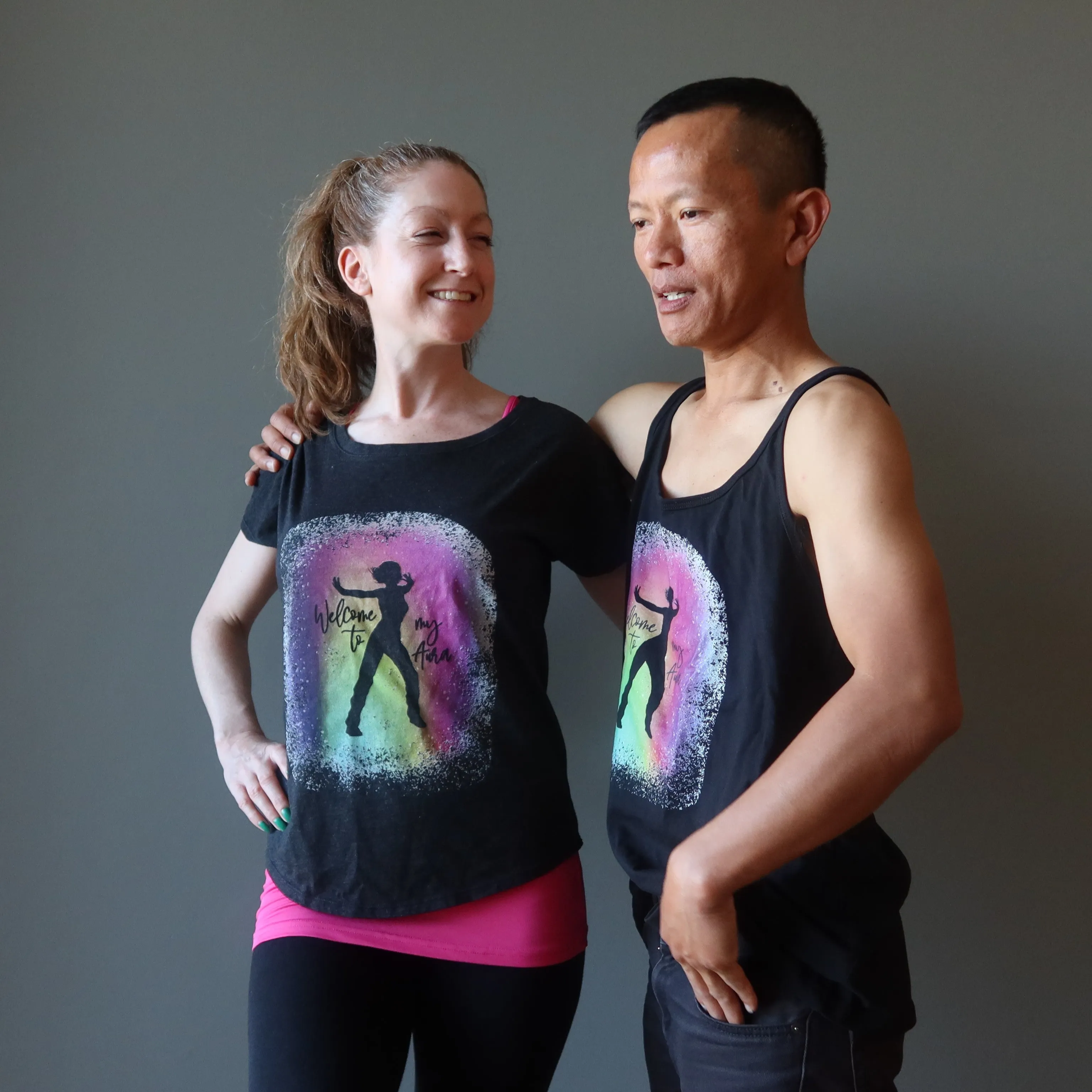 Satin Crystals T-Shirt Welcome to my Aura Dancer