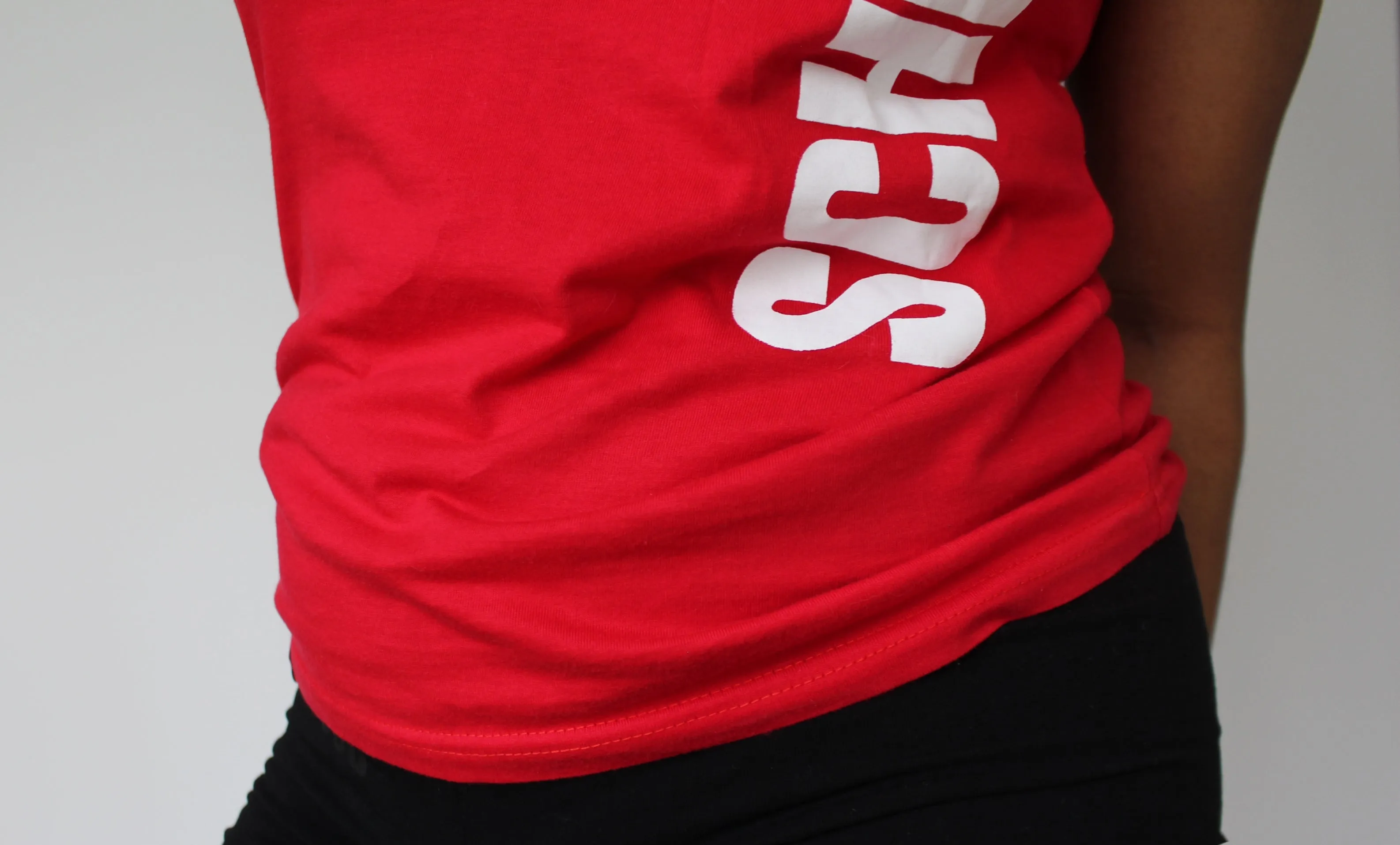 SCHMOOD Staple Tee - Cardinal Red/White