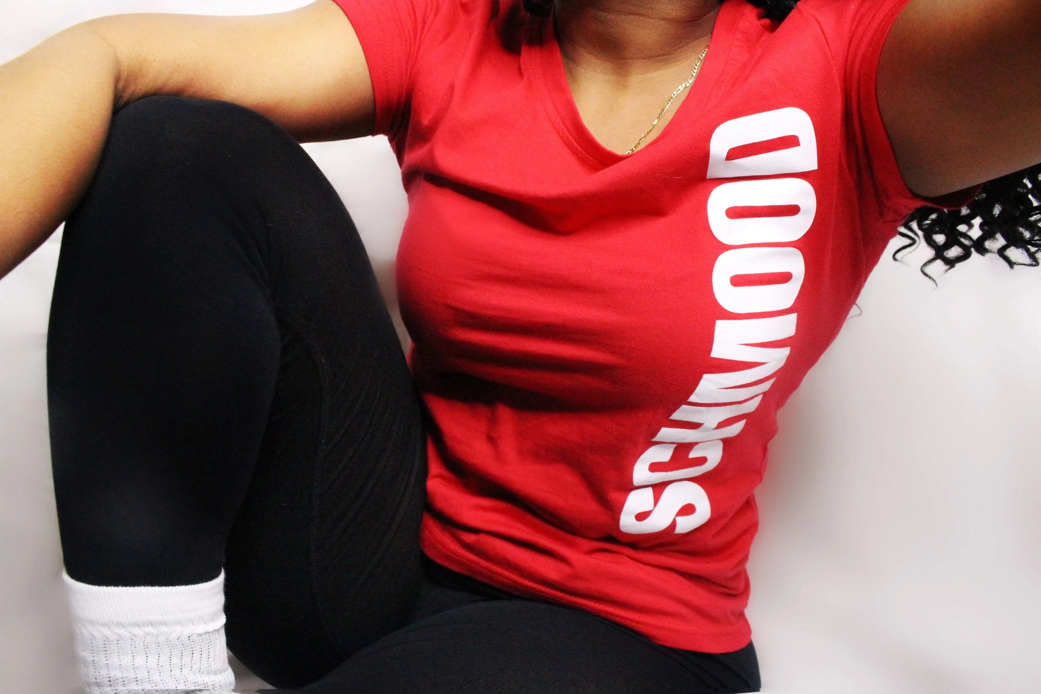 SCHMOOD Staple Tee - Cardinal Red/White