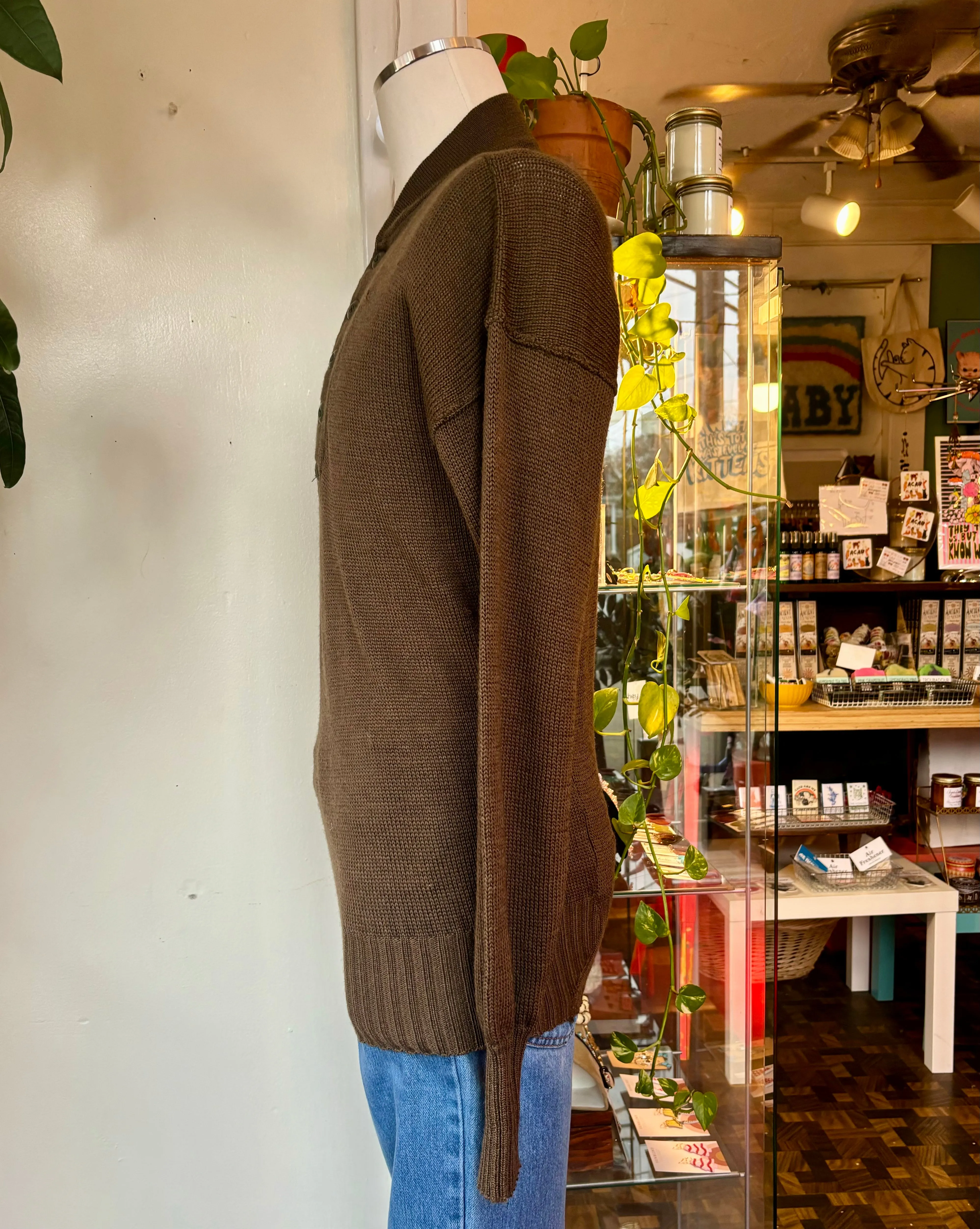 Sebo Knitwear Brown 100% Wool sweater
