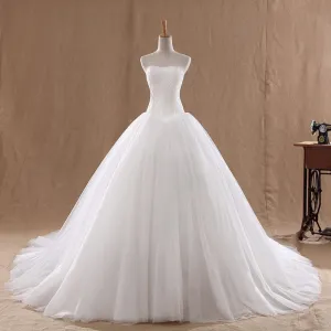 Simple Style Off The Shoulder Wedding Dresses Lace Plus Size Bridal Gowns