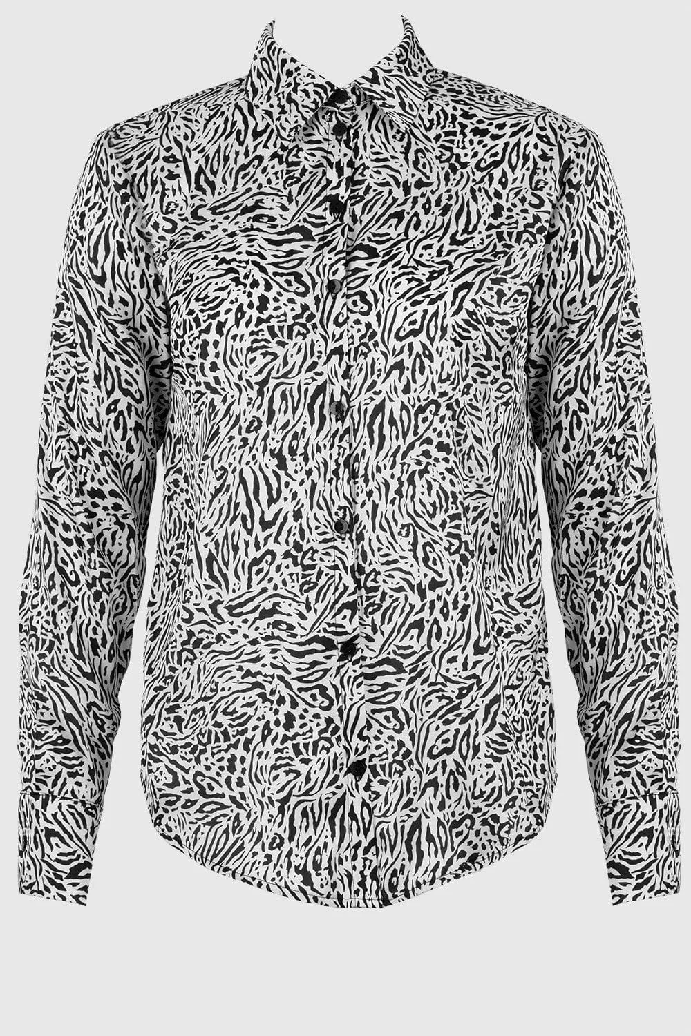 Sissy Boy Talk Business Simple Button Up Blouse Black/White