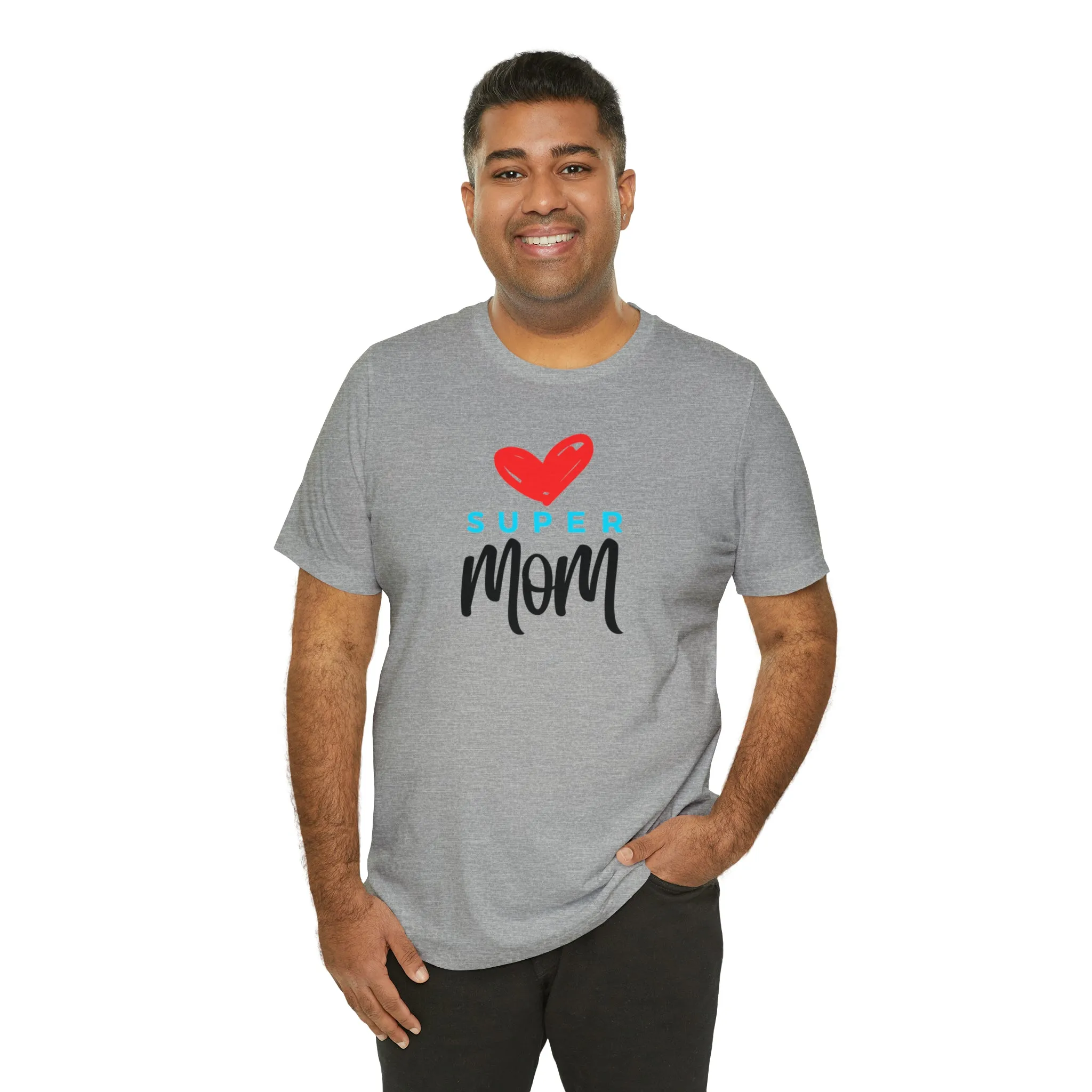Super Mom Heart T-Shirt | Love You Mom Tee |  Bella Canvas 3001 Unisex |  Mama Short Sleeve Tshirt