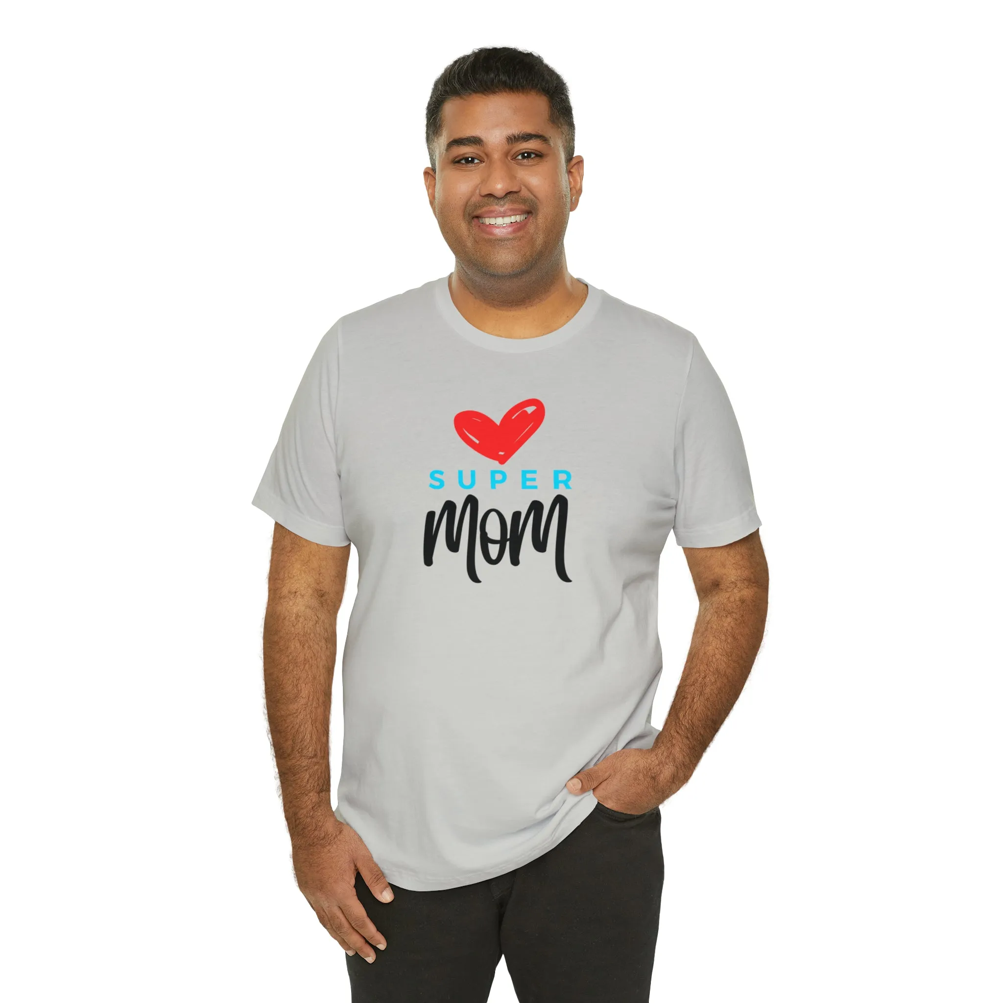 Super Mom Heart T-Shirt | Love You Mom Tee |  Bella Canvas 3001 Unisex |  Mama Short Sleeve Tshirt