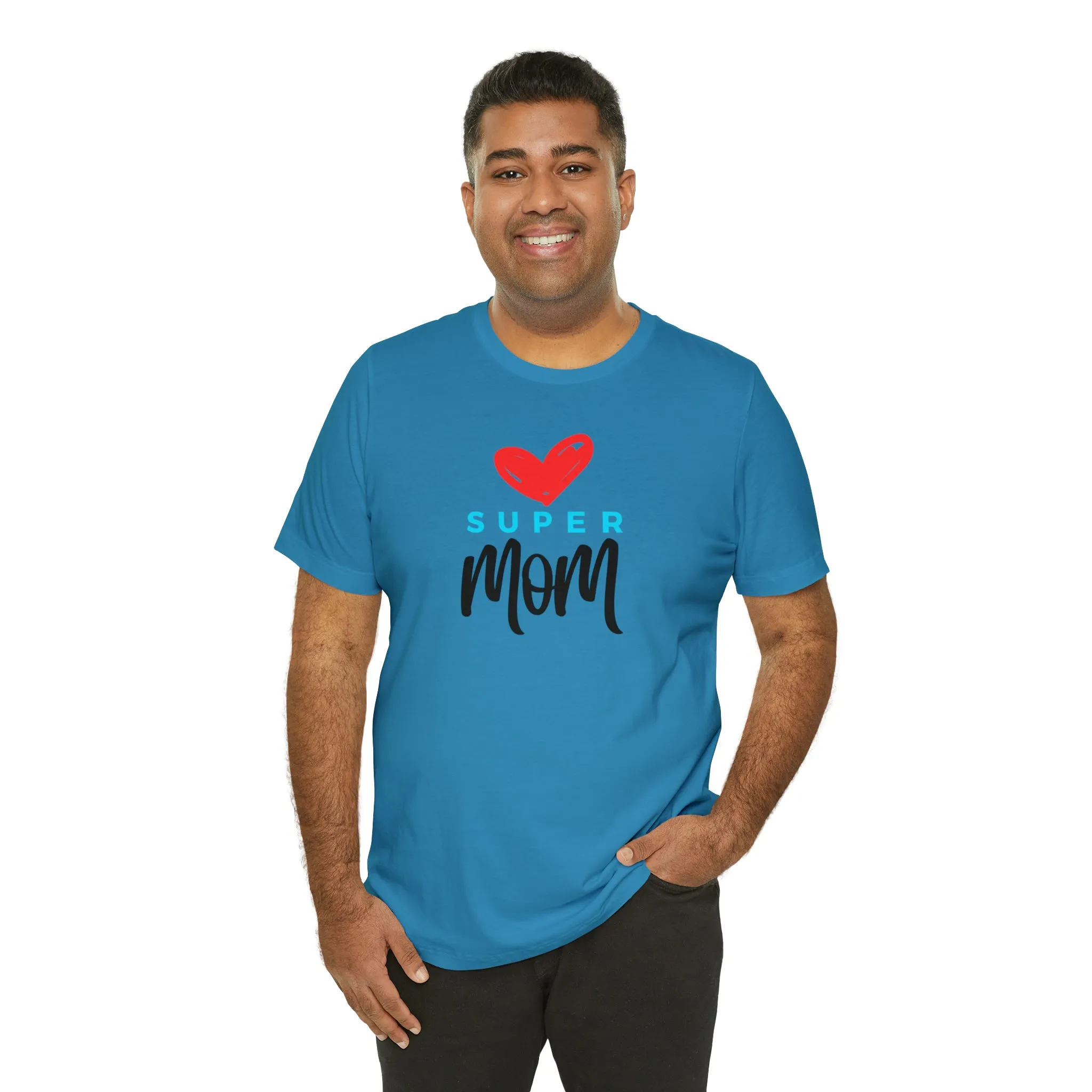 Super Mom Heart T-Shirt | Love You Mom Tee |  Bella Canvas 3001 Unisex |  Mama Short Sleeve Tshirt