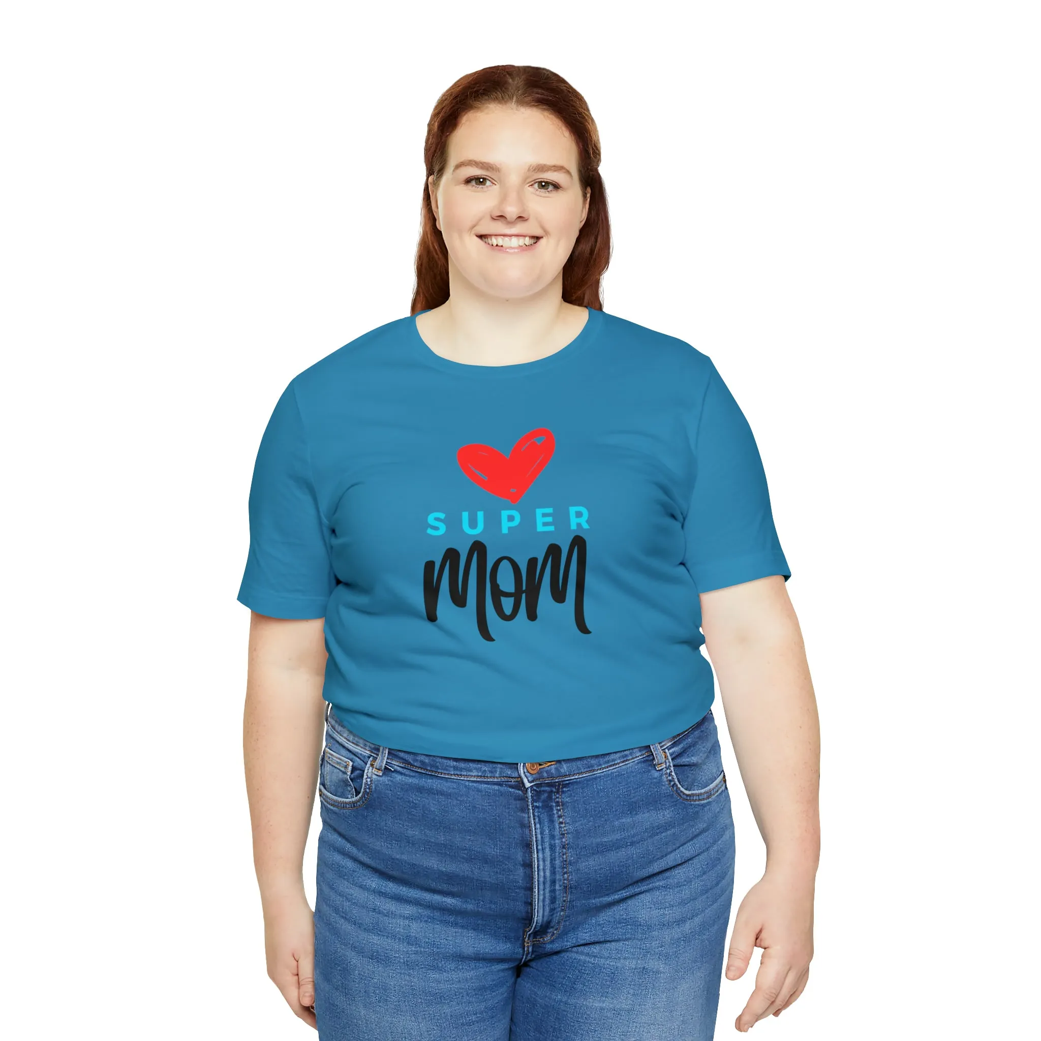 Super Mom Heart T-Shirt | Love You Mom Tee |  Bella Canvas 3001 Unisex |  Mama Short Sleeve Tshirt