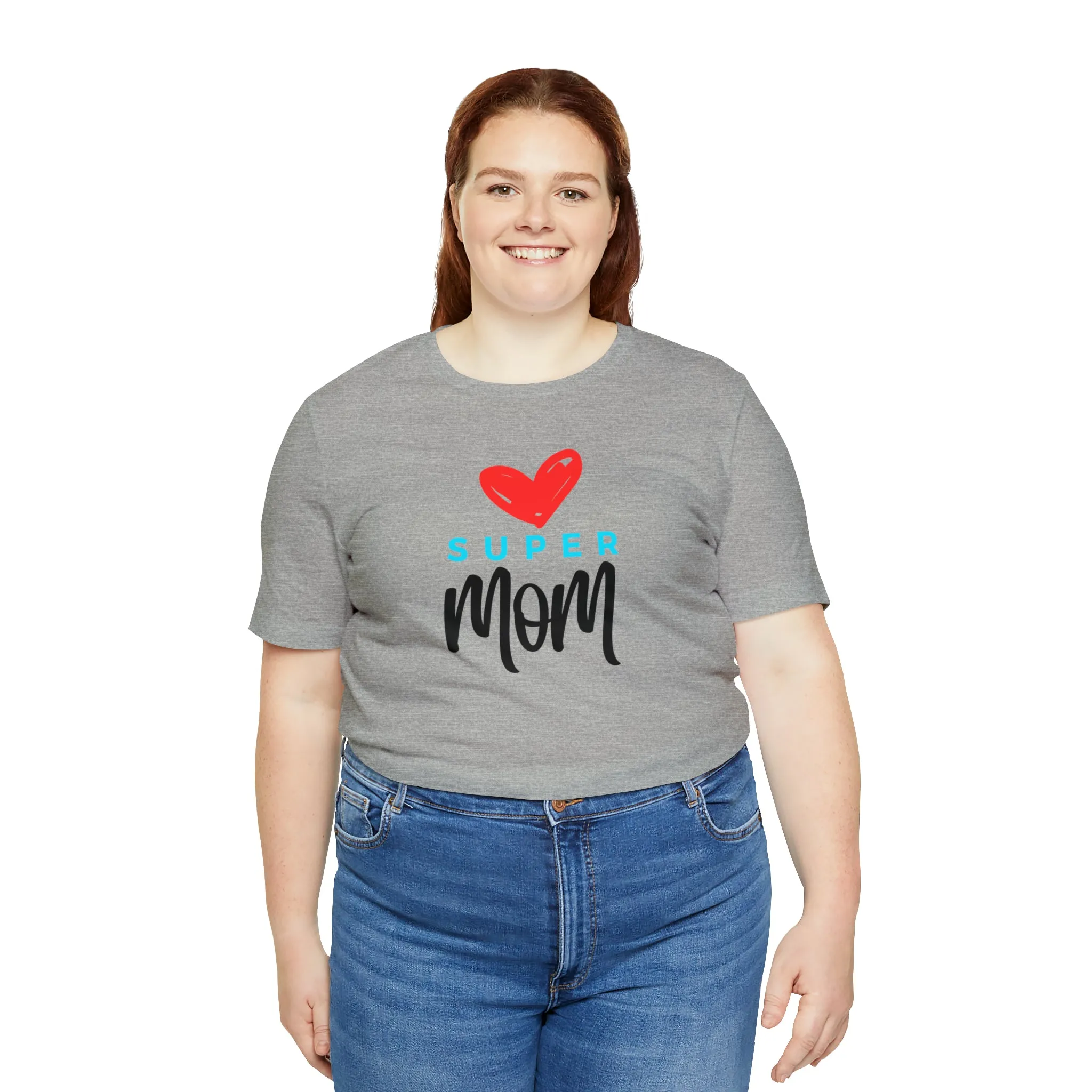 Super Mom Heart T-Shirt | Love You Mom Tee |  Bella Canvas 3001 Unisex |  Mama Short Sleeve Tshirt