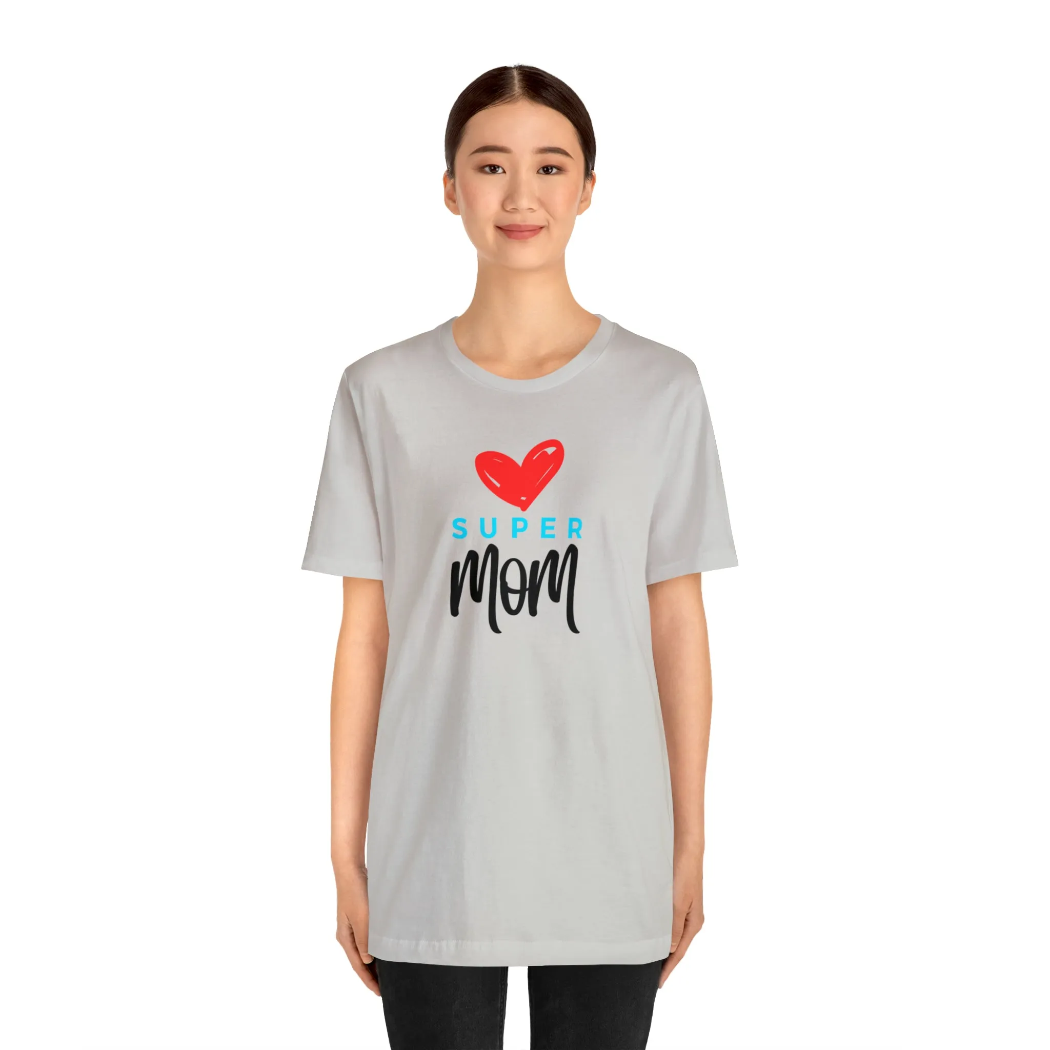 Super Mom Heart T-Shirt | Love You Mom Tee |  Bella Canvas 3001 Unisex |  Mama Short Sleeve Tshirt