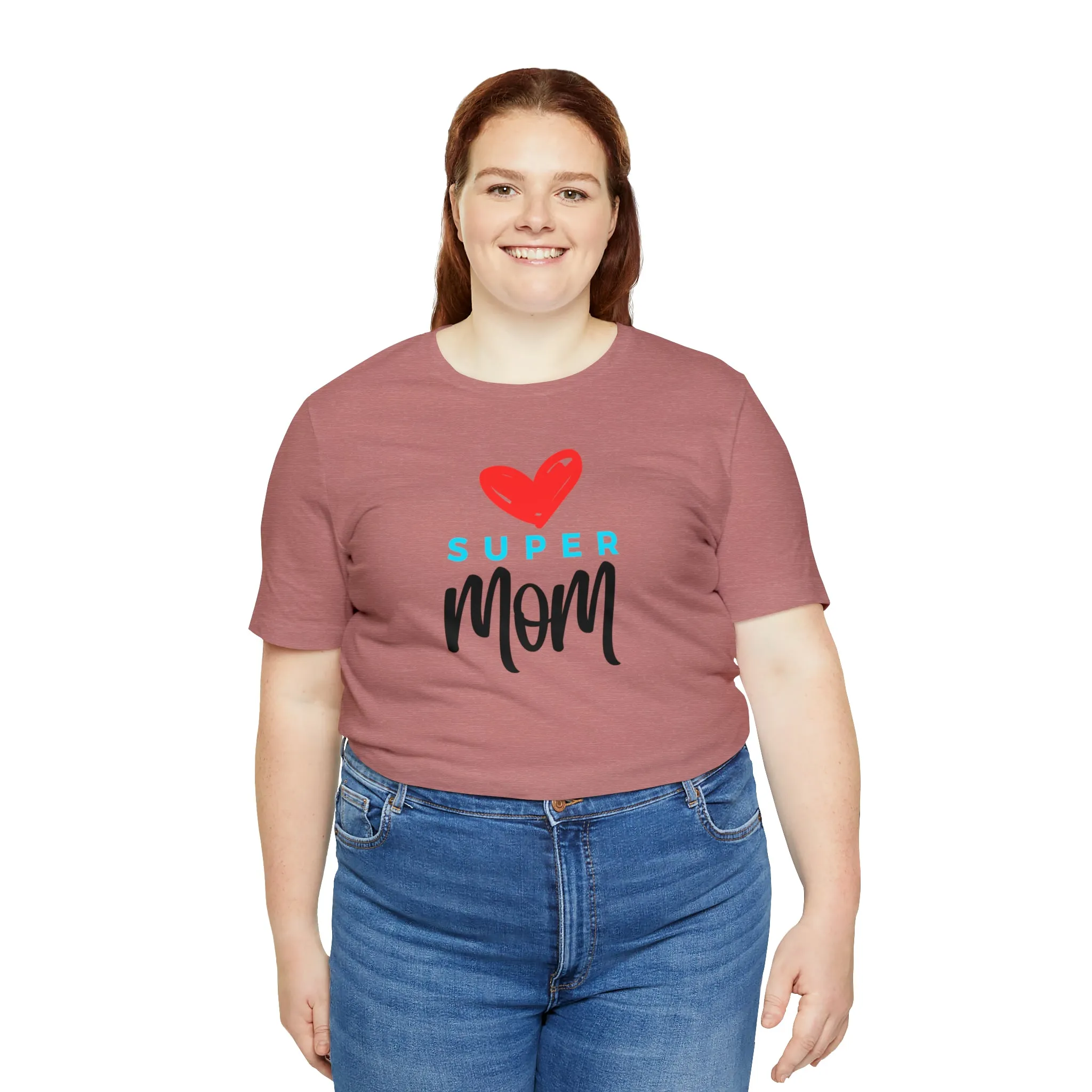 Super Mom Heart T-Shirt | Love You Mom Tee |  Bella Canvas 3001 Unisex |  Mama Short Sleeve Tshirt
