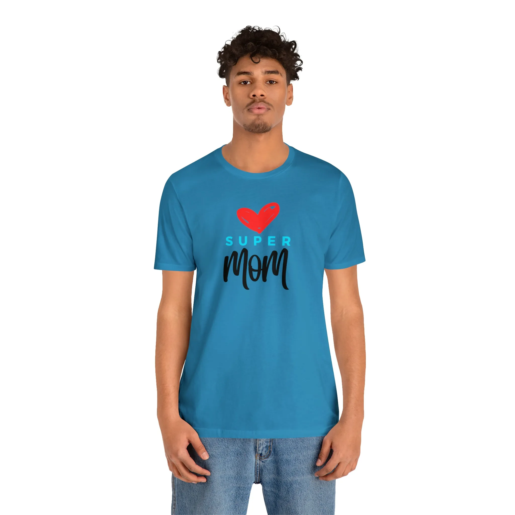 Super Mom Heart T-Shirt | Love You Mom Tee |  Bella Canvas 3001 Unisex |  Mama Short Sleeve Tshirt