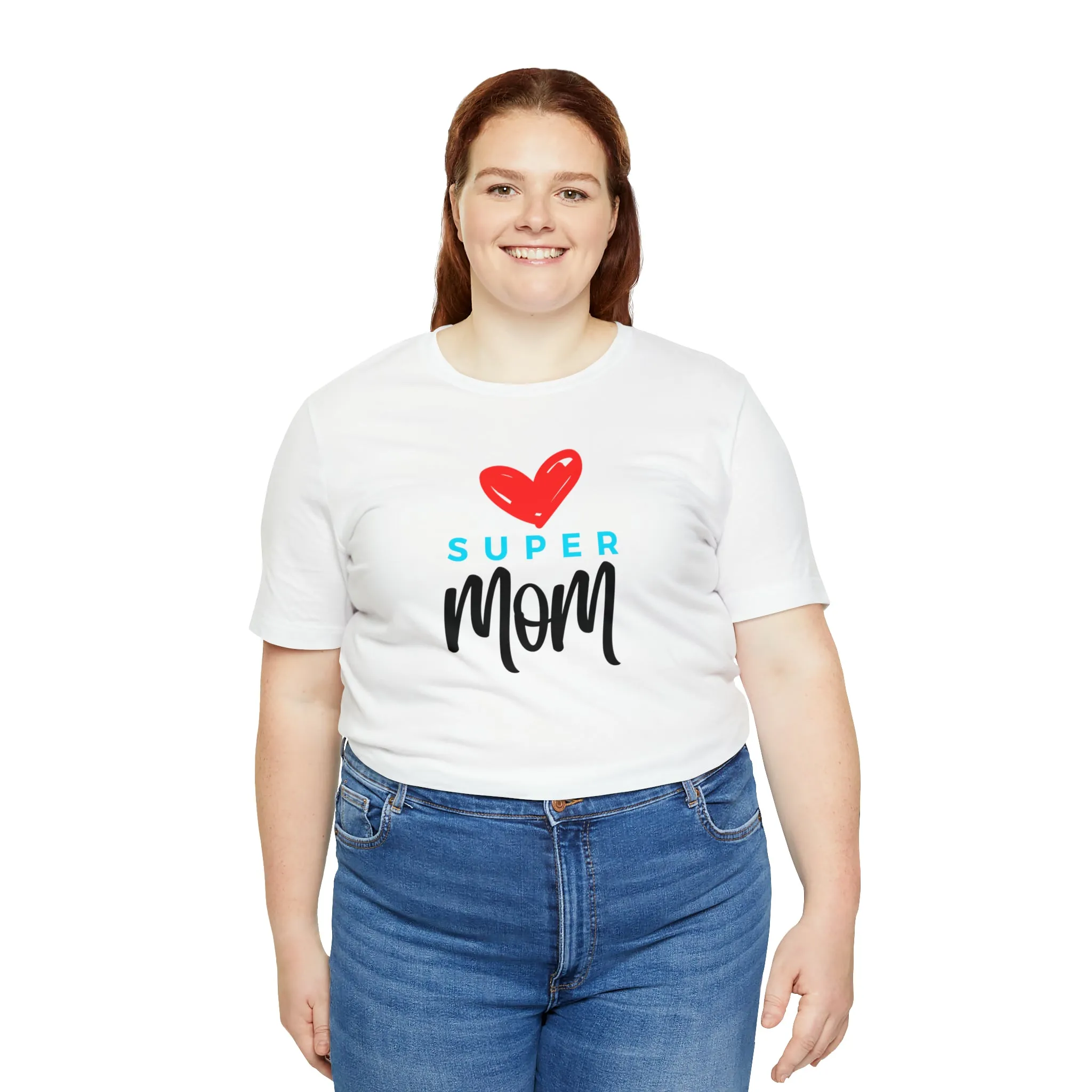 Super Mom Heart T-Shirt | Love You Mom Tee |  Bella Canvas 3001 Unisex |  Mama Short Sleeve Tshirt