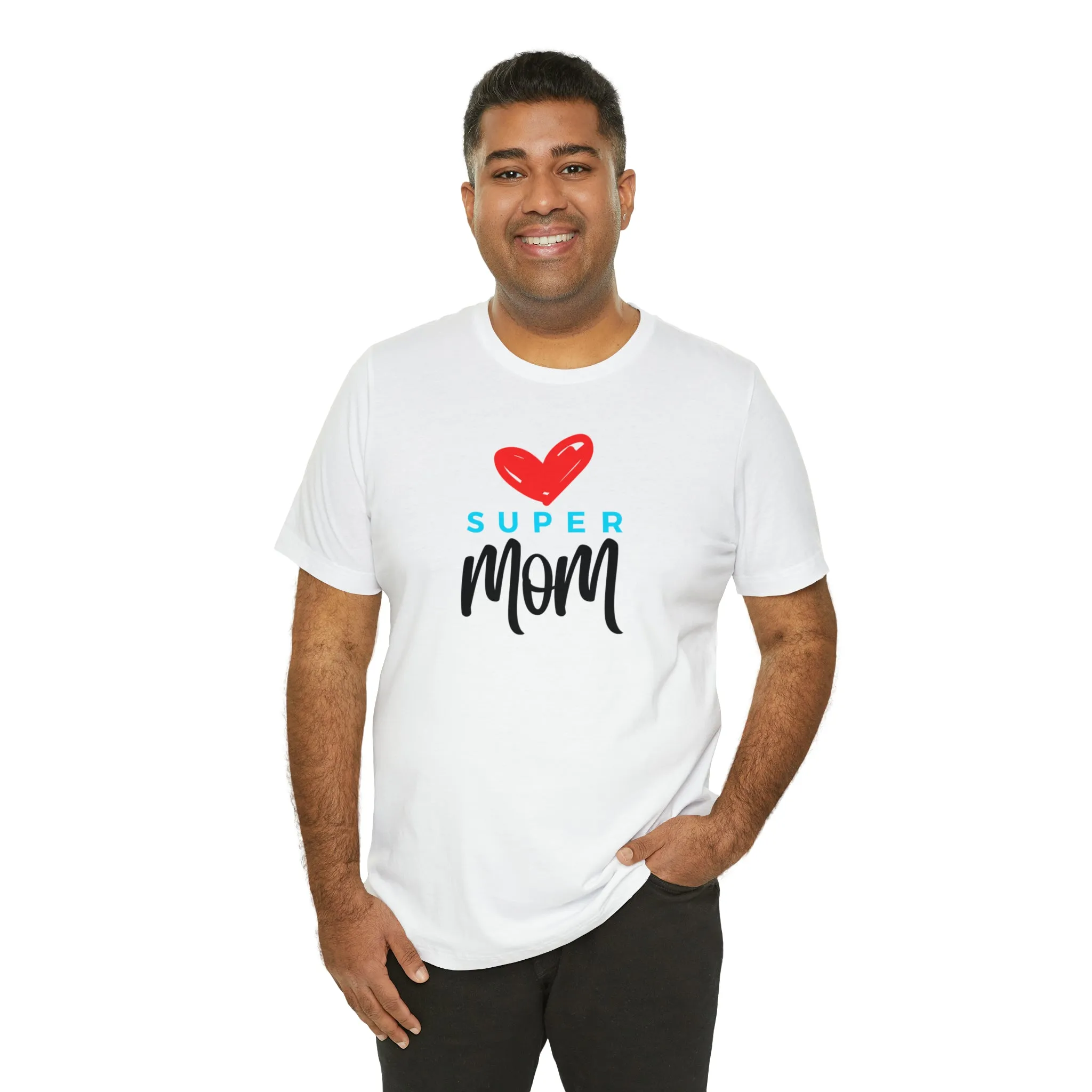 Super Mom Heart T-Shirt | Love You Mom Tee |  Bella Canvas 3001 Unisex |  Mama Short Sleeve Tshirt
