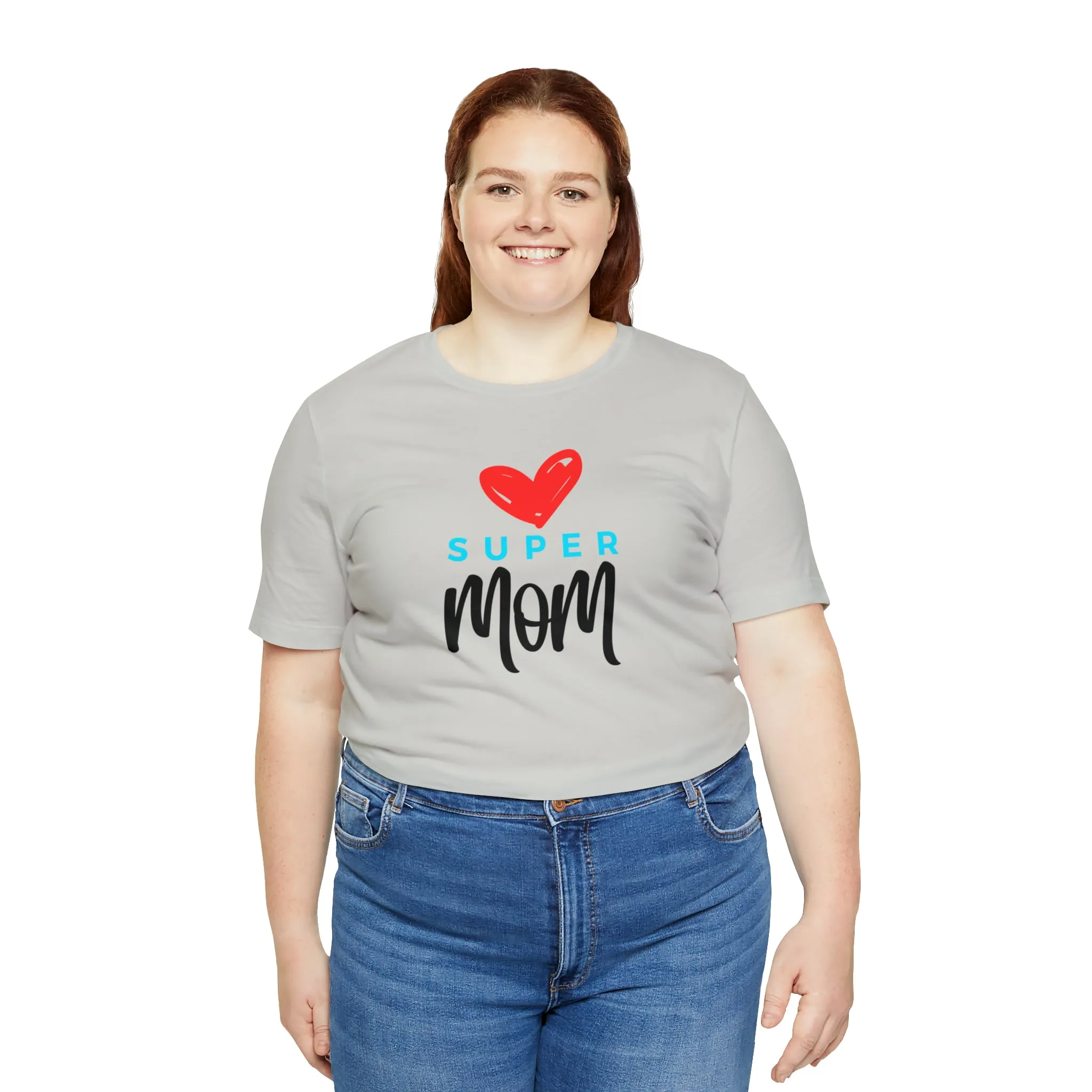 Super Mom Heart T-Shirt | Love You Mom Tee |  Bella Canvas 3001 Unisex |  Mama Short Sleeve Tshirt