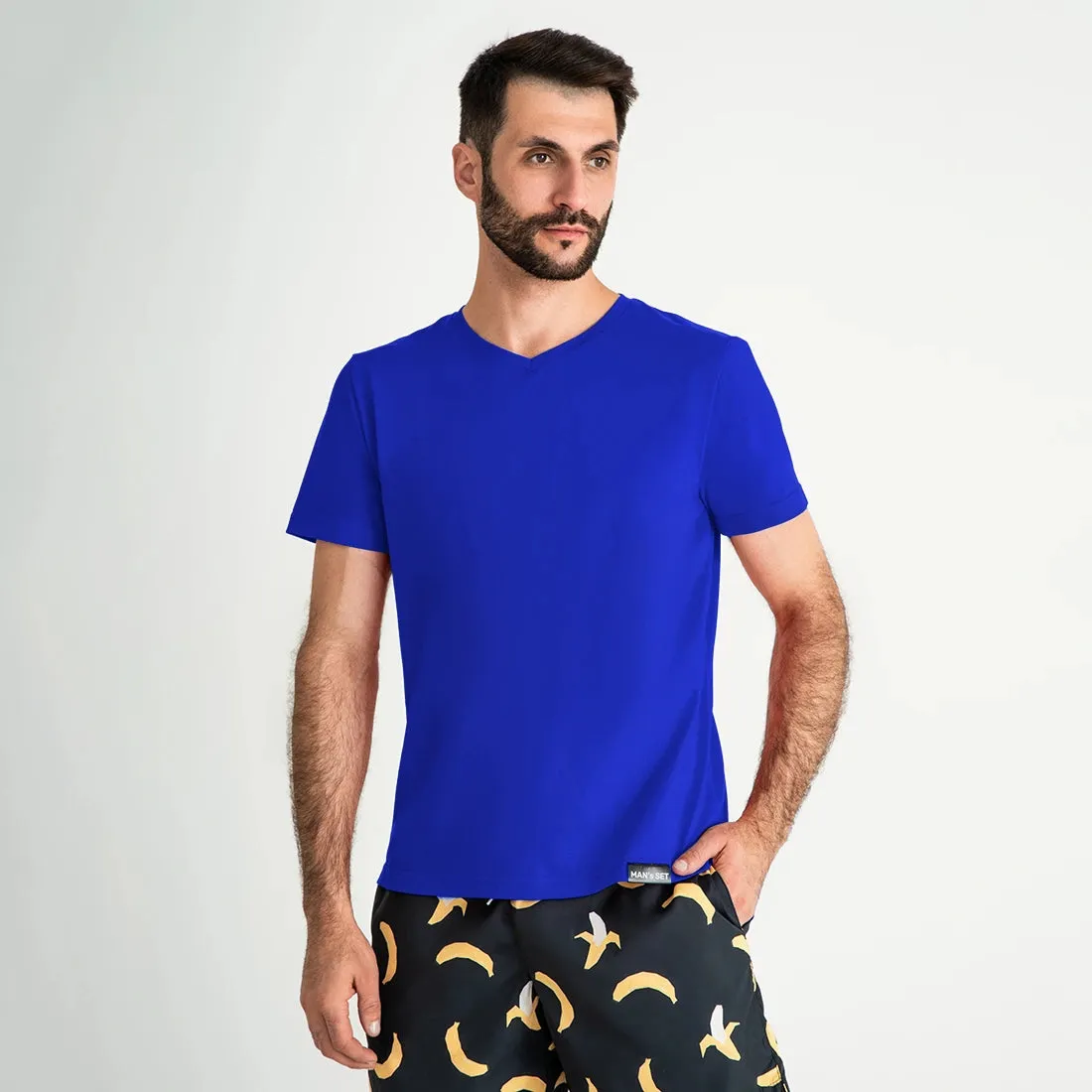 Super-soft V-Neck T-Shirt, Electric Blue