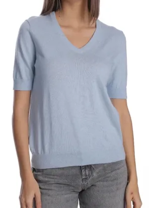 Supima Cotton Cashmere V-Neck Tee