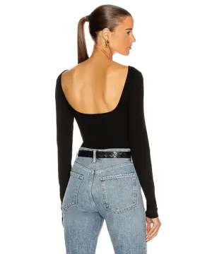 Sylvi Square Back Bodysuit Black