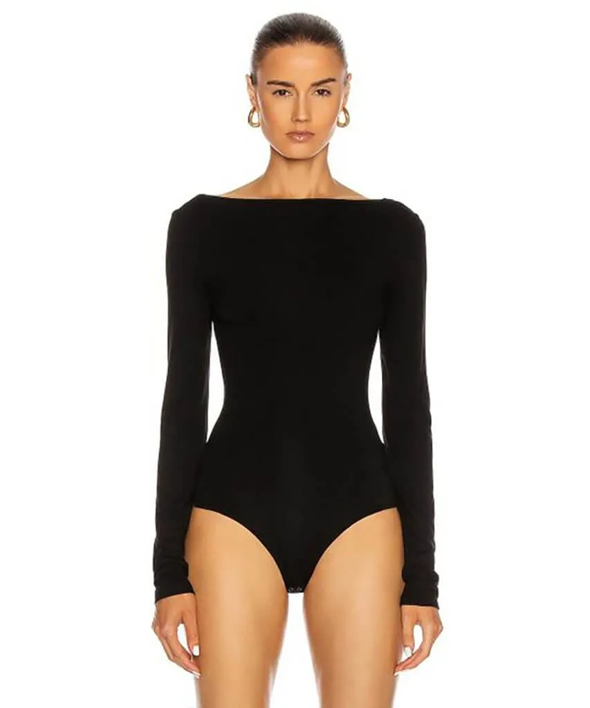 Sylvi Square Back Bodysuit Black