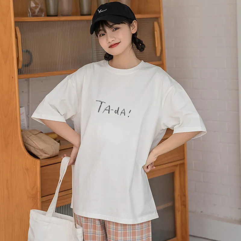 Ta-da Pumpkin Mug Cotton Short Sleeves Cute Shirt UB6316