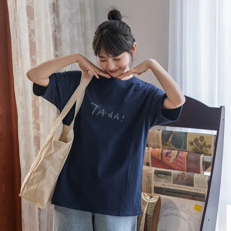 Ta-da Pumpkin Mug Cotton Short Sleeves Cute Shirt UB6316