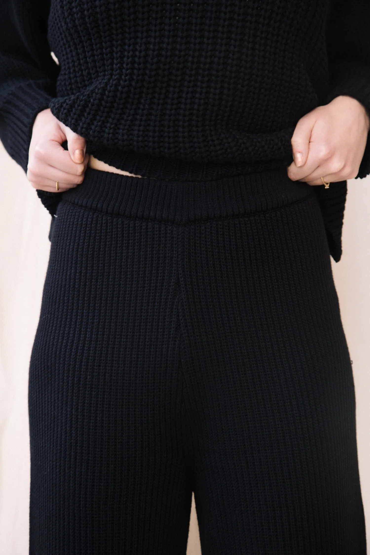 Taka Organic Cotton Knitted Trouser in Black