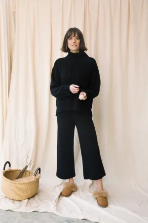 Taka Organic Cotton Knitted Trouser in Black