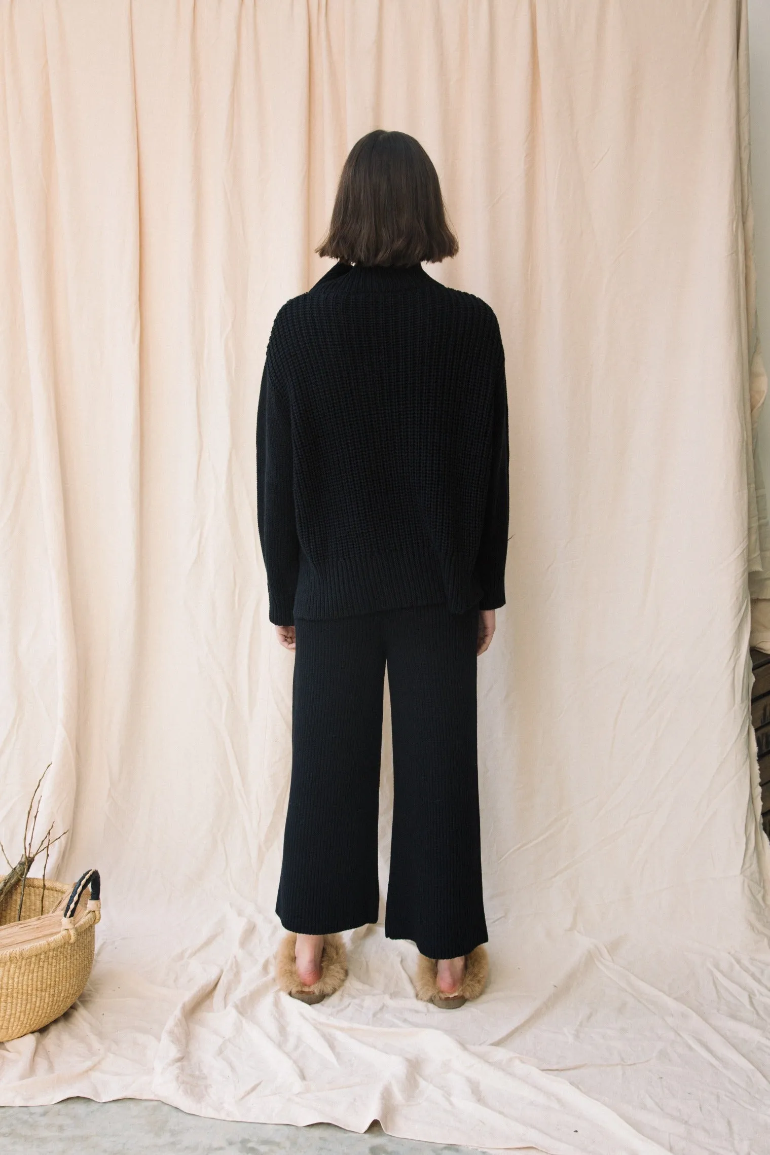 Taka Organic Cotton Knitted Trouser in Black