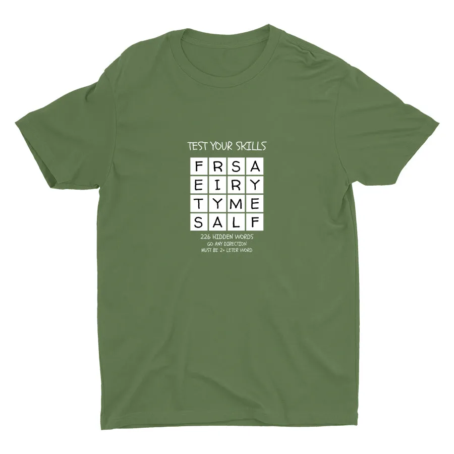 TEST YOUR SKILLS--226 HIDDEN WORDS Cotton Tee