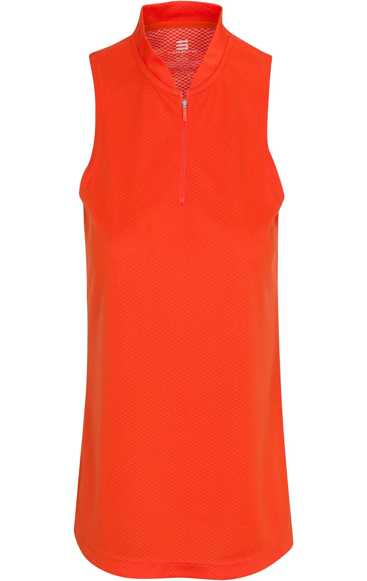 Three Sixty Six Womens Sleeveless Collarless Golf Polo Shirt with Zipper - Quick Dry Tank Tops for Women