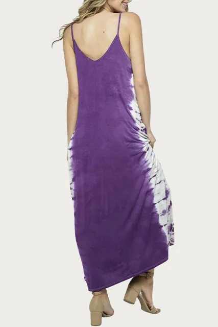 TIE-DYED STRETCH-MODAL JERSEY MAXI DRESS