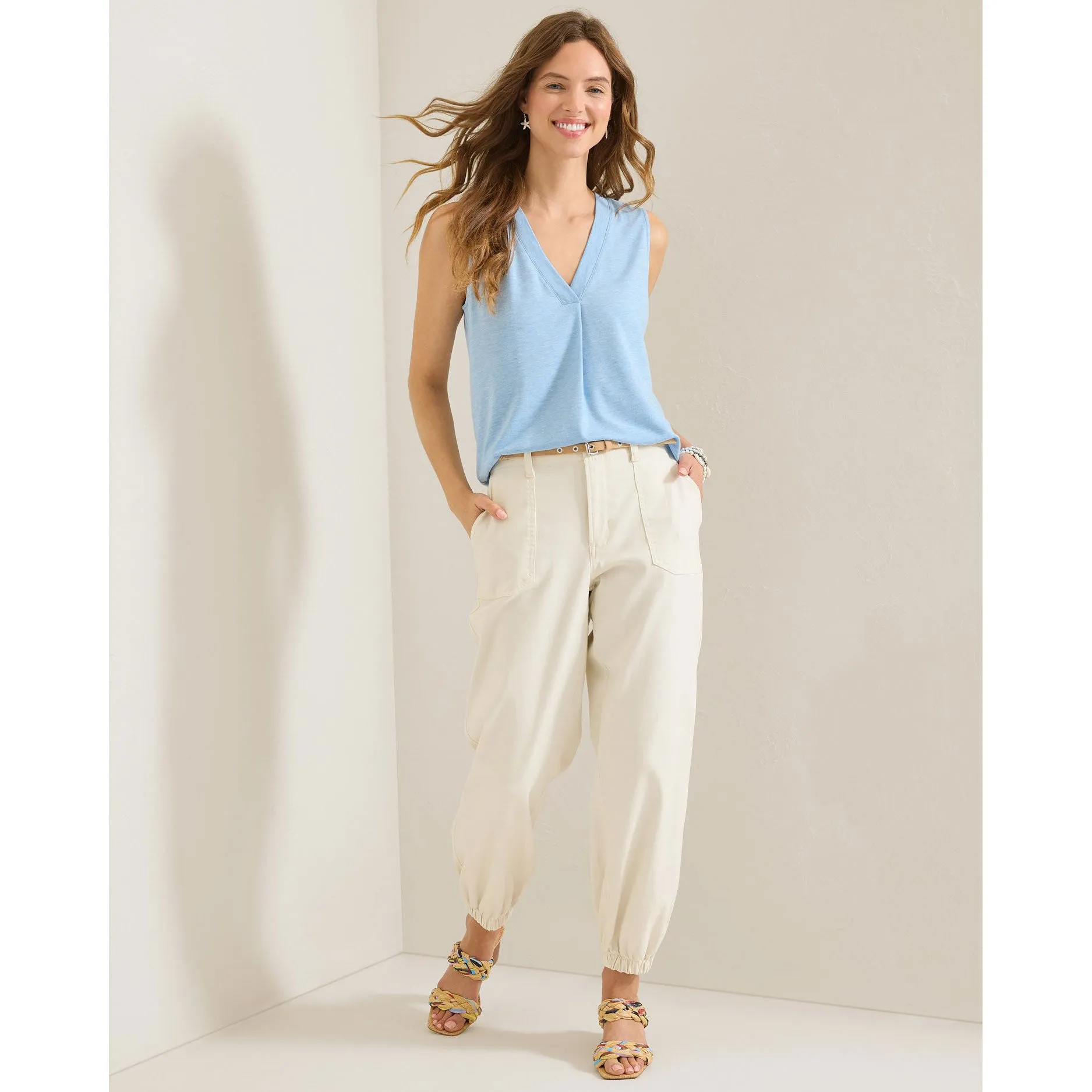 Tommy Bahama Women's Kauai V-Neck Tank Top - Chambray Blue Heather