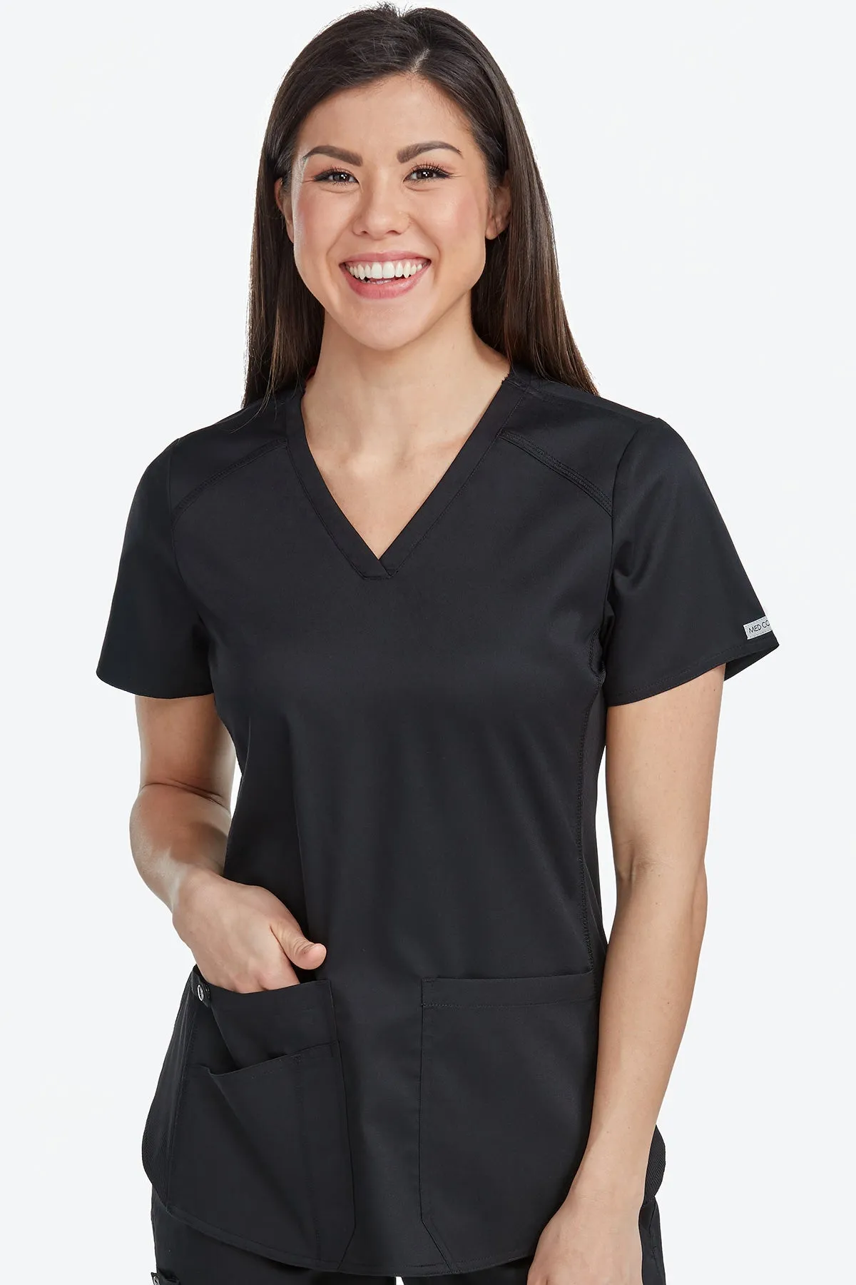 TOUCH V-NECK WOMENS SHIRTTAIL TOP