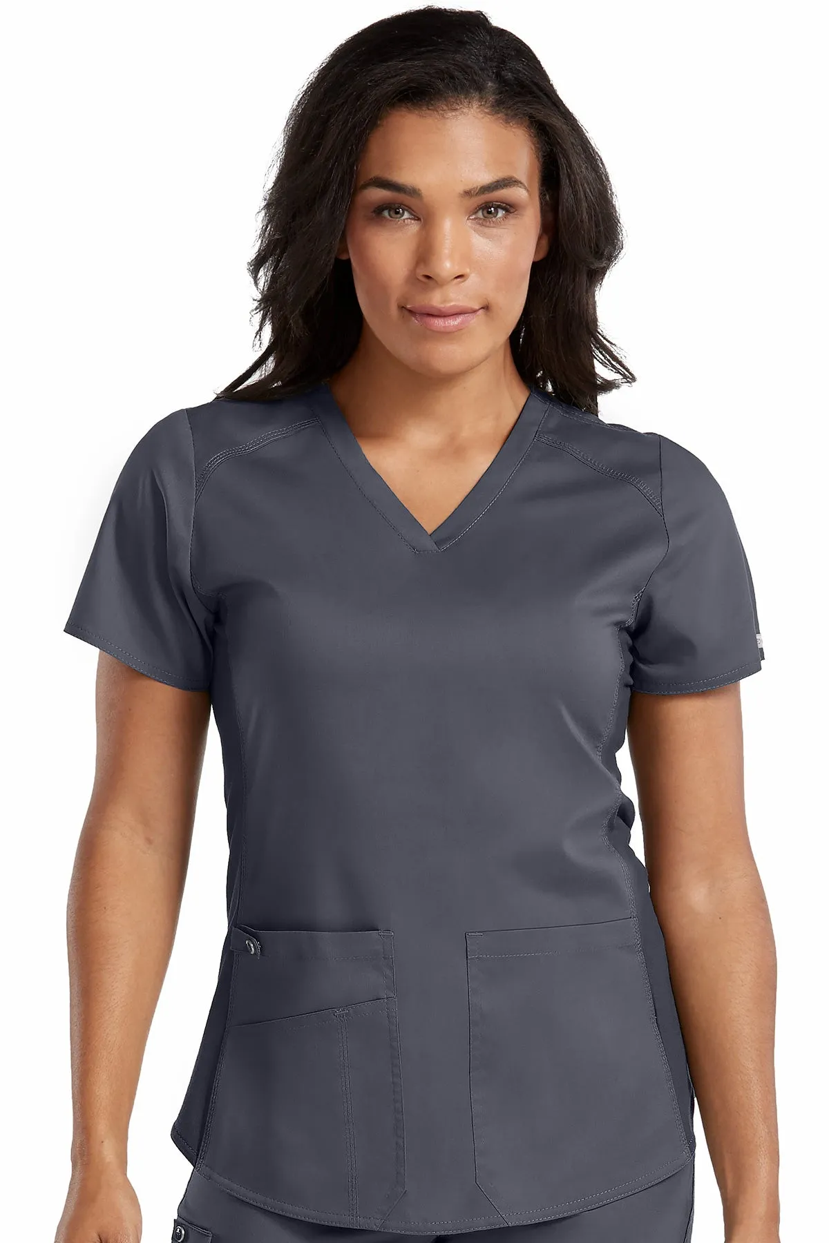 TOUCH V-NECK WOMENS SHIRTTAIL TOP