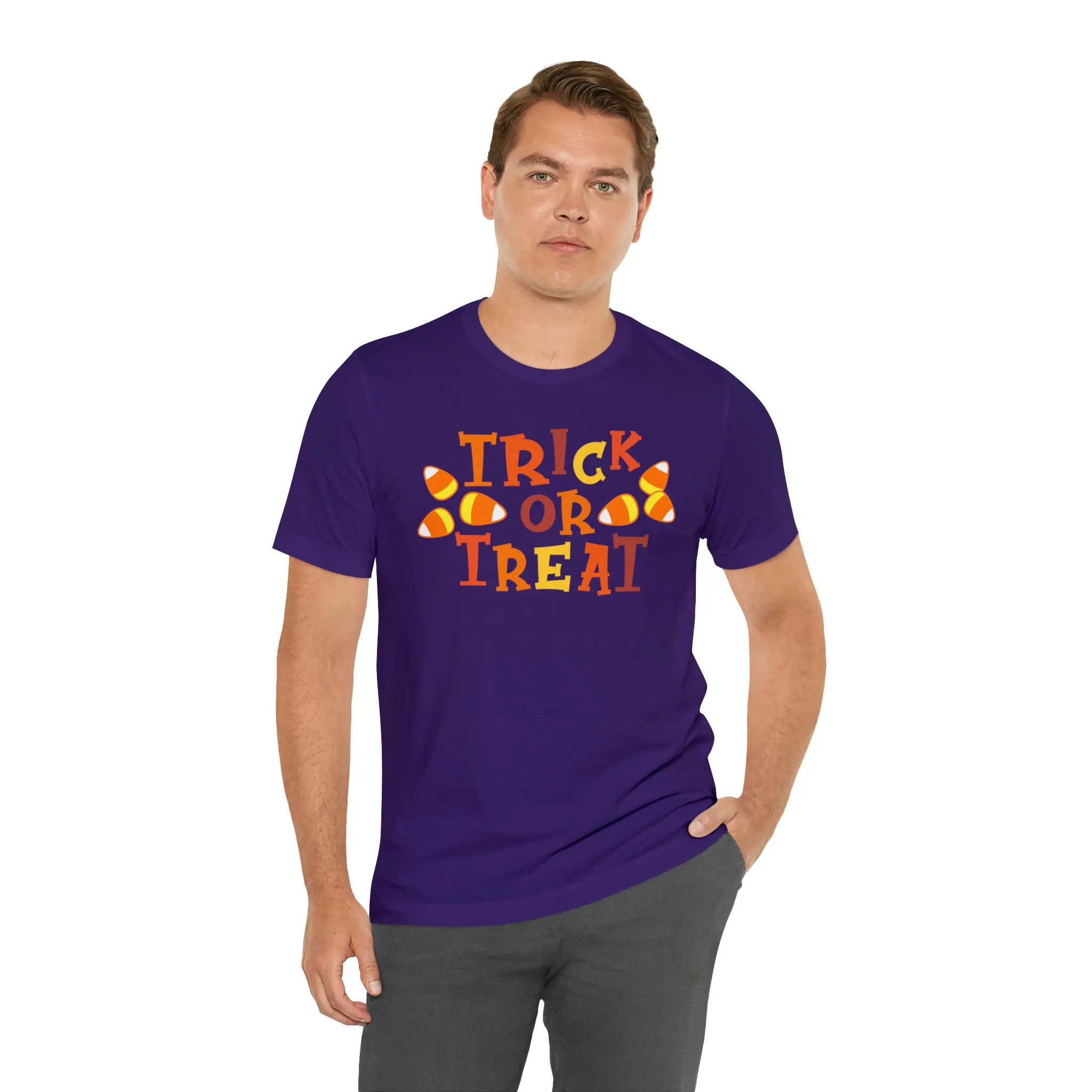 Trick or Treat T-Shirt | Candy Corn  Tee |  Bella Canvas 3001Unisex | Sweet Short Sleeve Tshirt