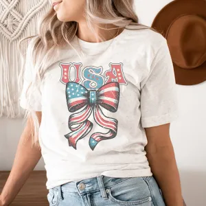 USA Bow Graphic T-Shirt - WE404