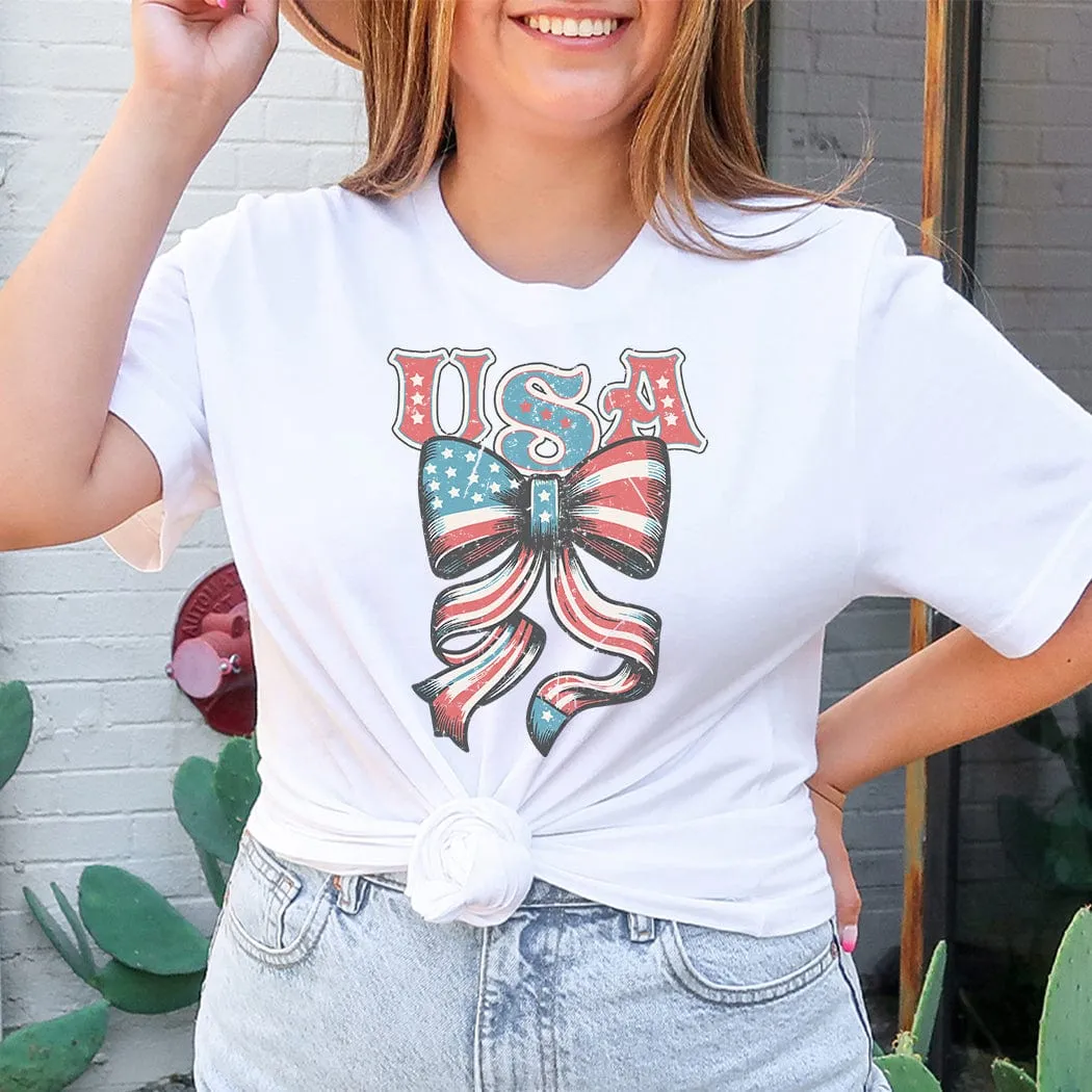 USA Bow Graphic T-Shirt - WE404