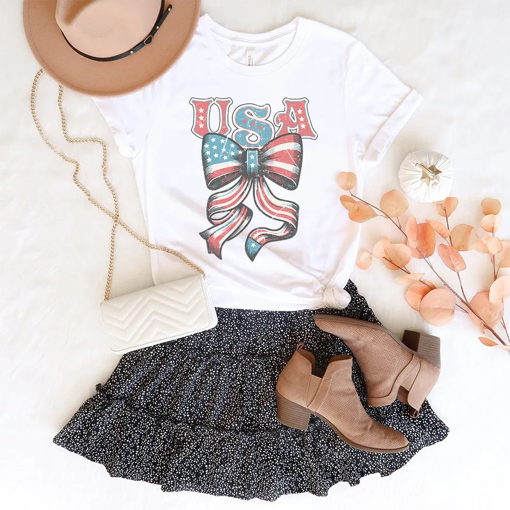 USA Bow Graphic T-Shirt - WE404