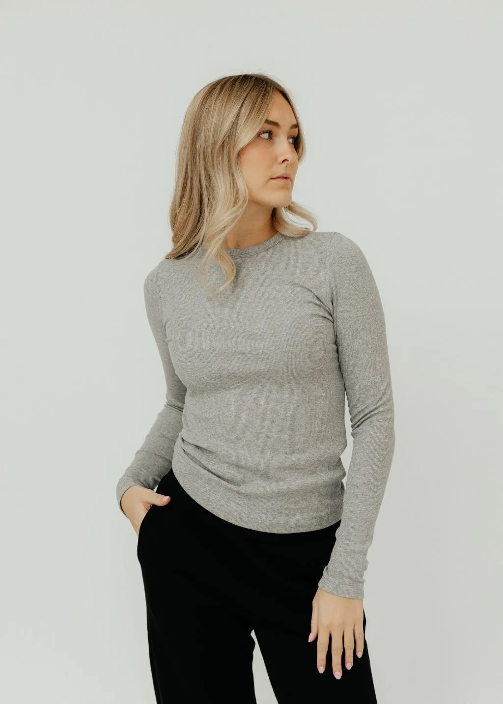 Velvet Camino Top in Heather Grey